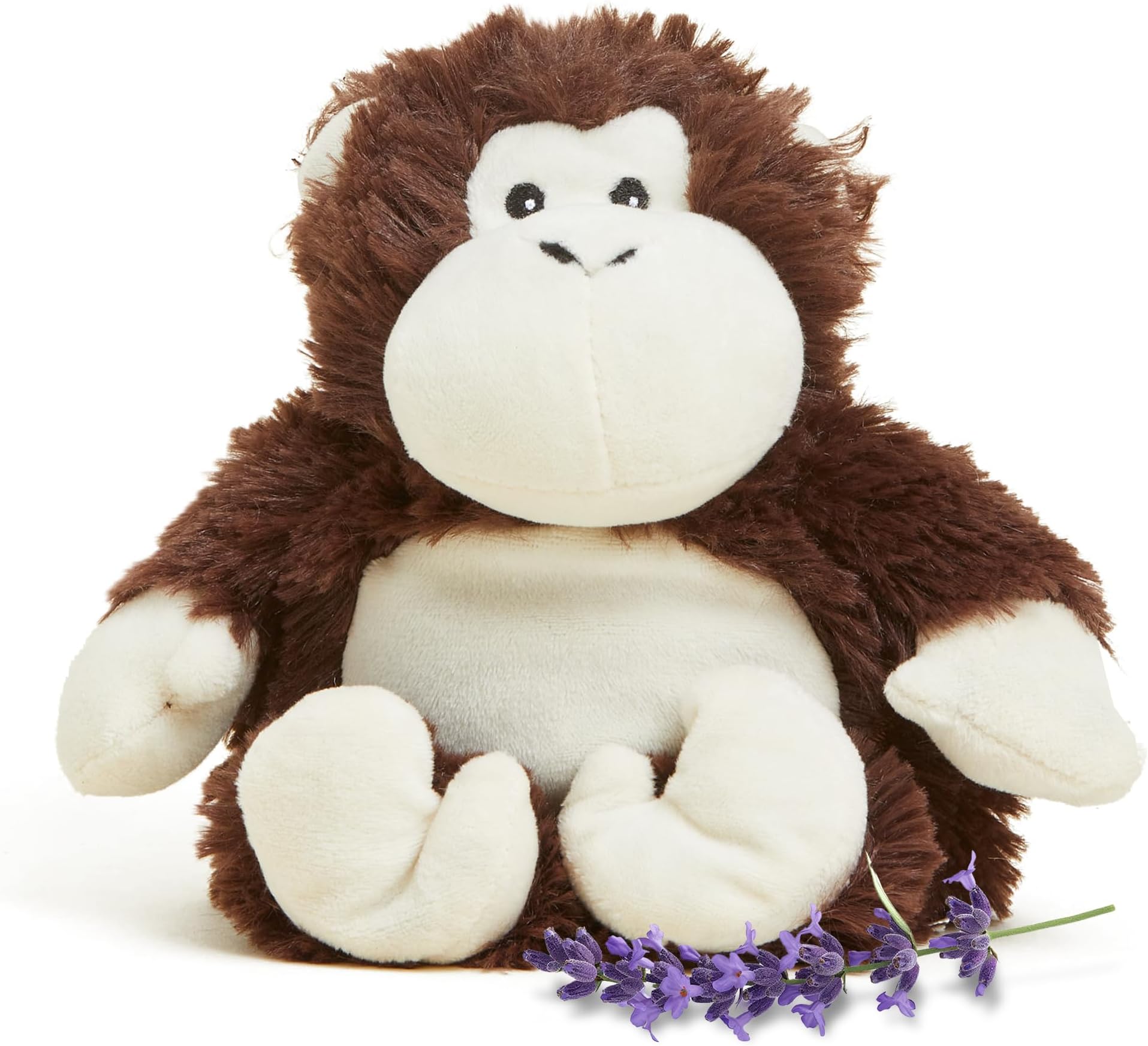 warmies Junior Microwavable & Weighted Stuffed Animals, Monkey - Heated Stuffed Animal Plushie for Warmth & Comfort - Cute Soft Plush Toys for Adults & Children (Boys, Girls, Babies & Toddlers)