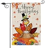 Happy Thanksgiving Garden Flags - 12.5 x 18 Inch, Be Thankful Thanksgiving Flag Double Sided Decorative Turkey Fall Garden Flag for Harvest Fall Autumn Yard Outdoor Decor