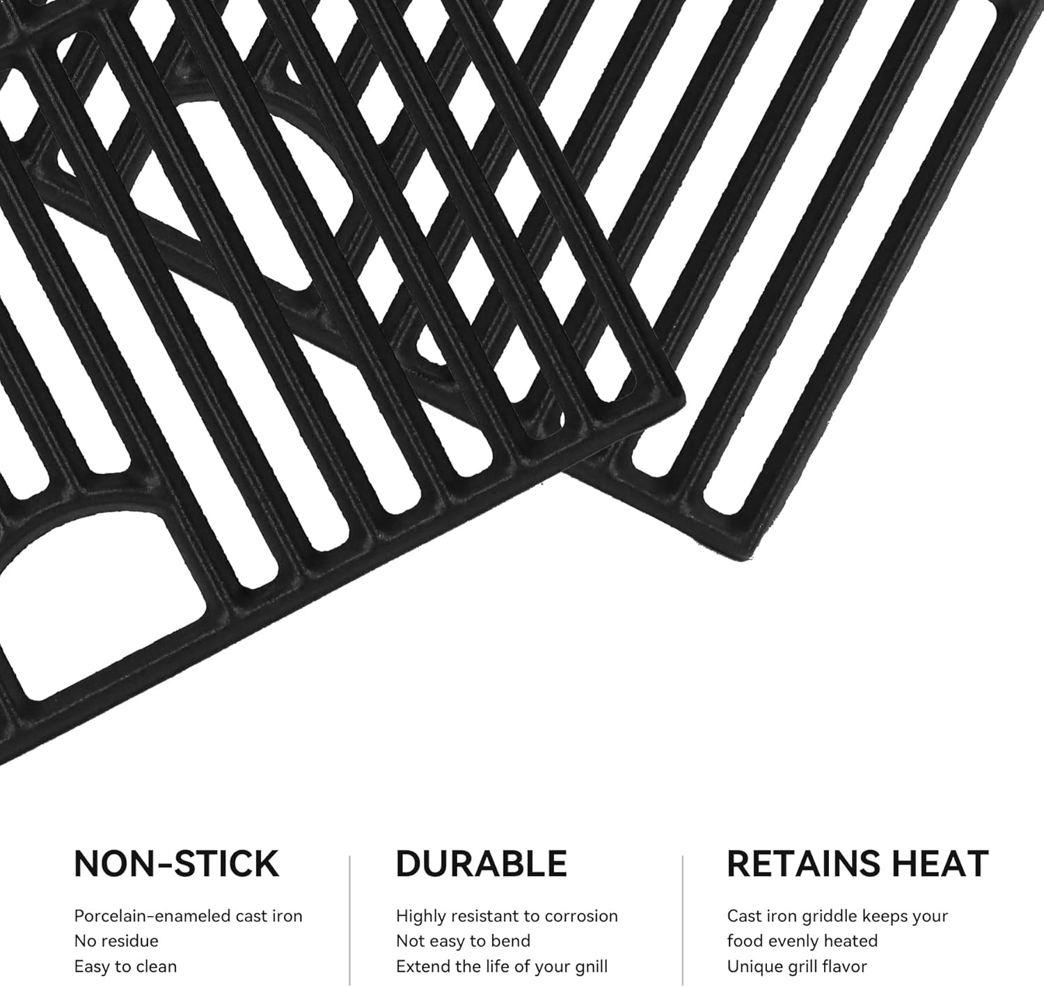 17inch Grill Grates for Nexgrill 6 Burner 720-0896 720-0896B 720-0896E 720-0898 720-0896X 720-0896C 720-0896CP 720-0898A , Cast Iron Cooking Grids for Homedepot Nexgrill 6-Burner Deluxe 720-0896,3Pack