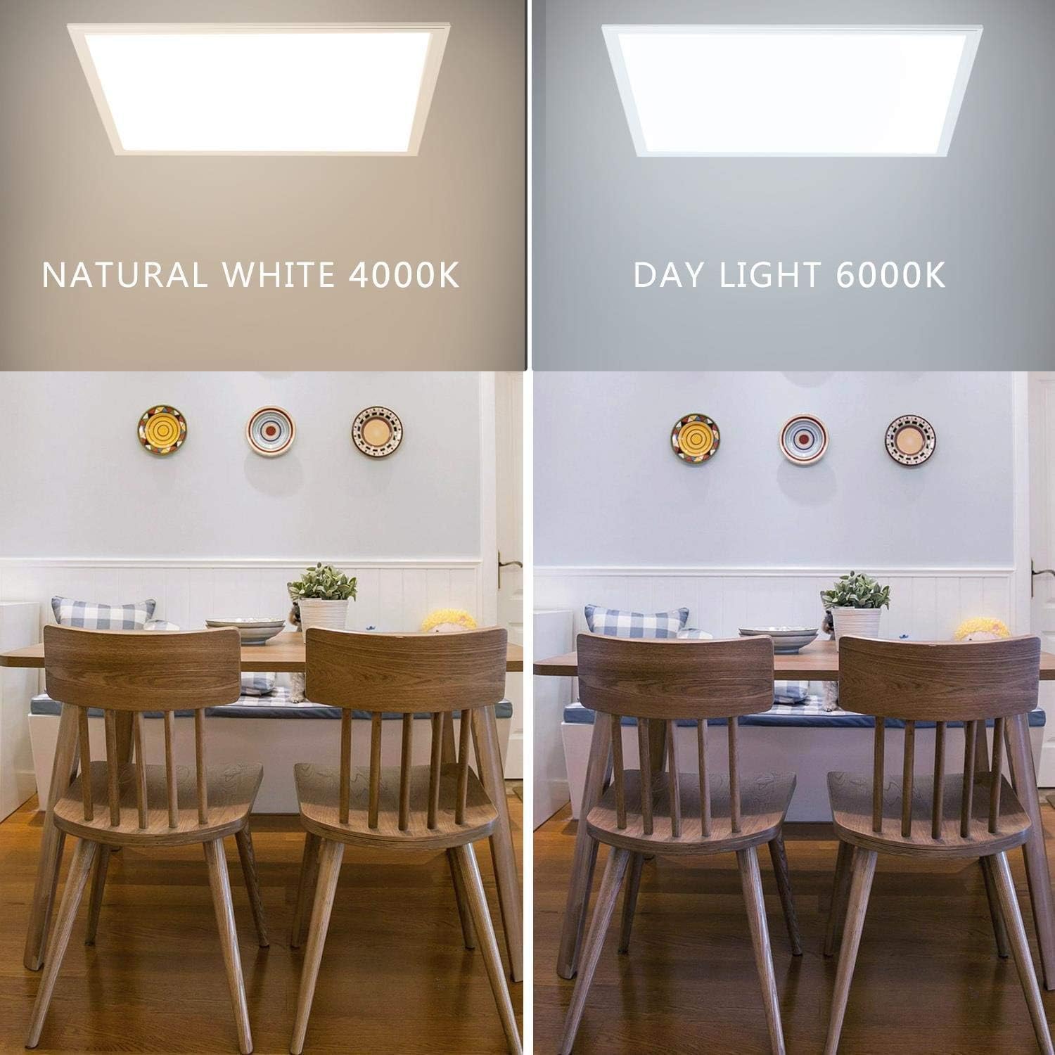 MUNDDY® - Pack de 11 Panel LED 60 x 60 cm, 50W, 6500 lumenes Reales certificados. Blanco Frio 6500K, 595 x 595 x 33 mm,Driver Incluido Envio Urgente Desde Madrid