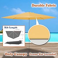 Vista 4 de Strong Camel Cubierta de toldo de repuesto solo para sombrilla de patio de 9 pies con 5 varillas (solo cubierta de toldo)