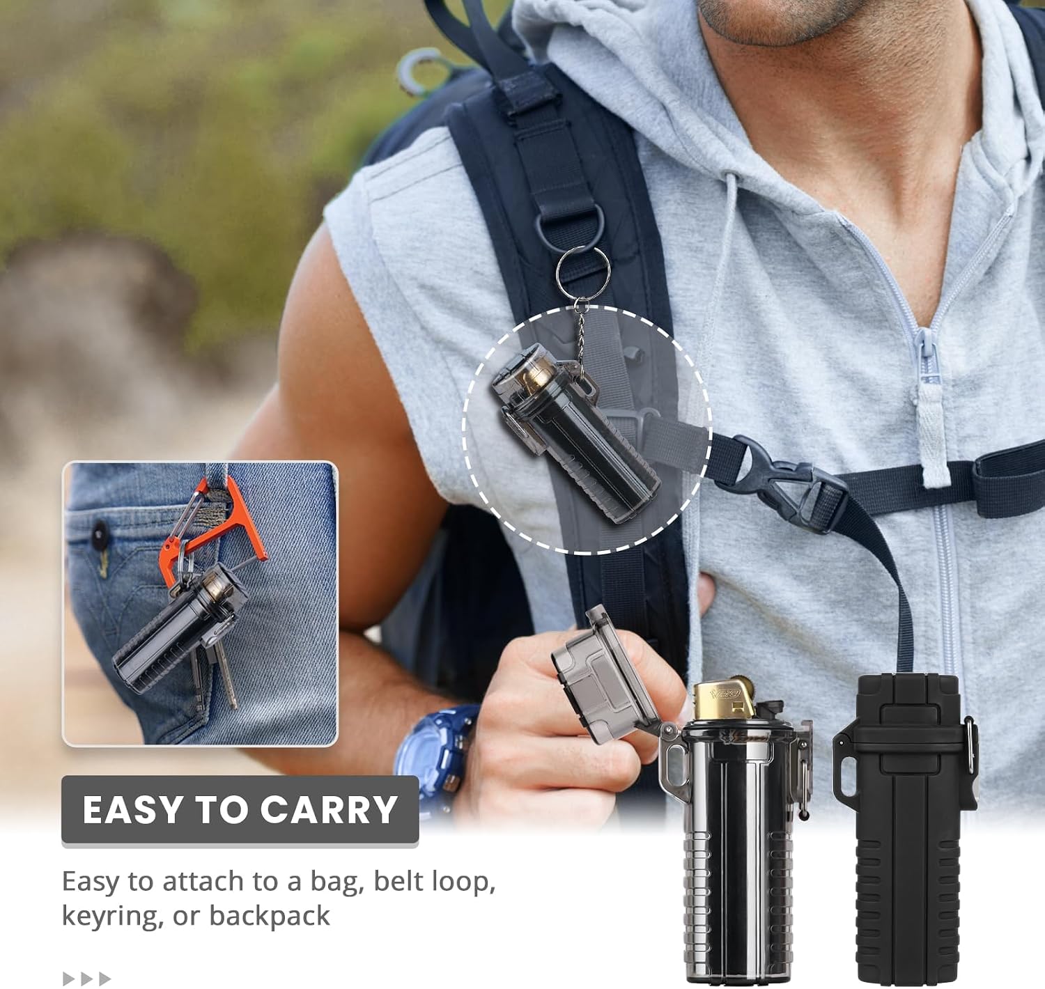SOMGEM EDC Waterproof Lighter Case
