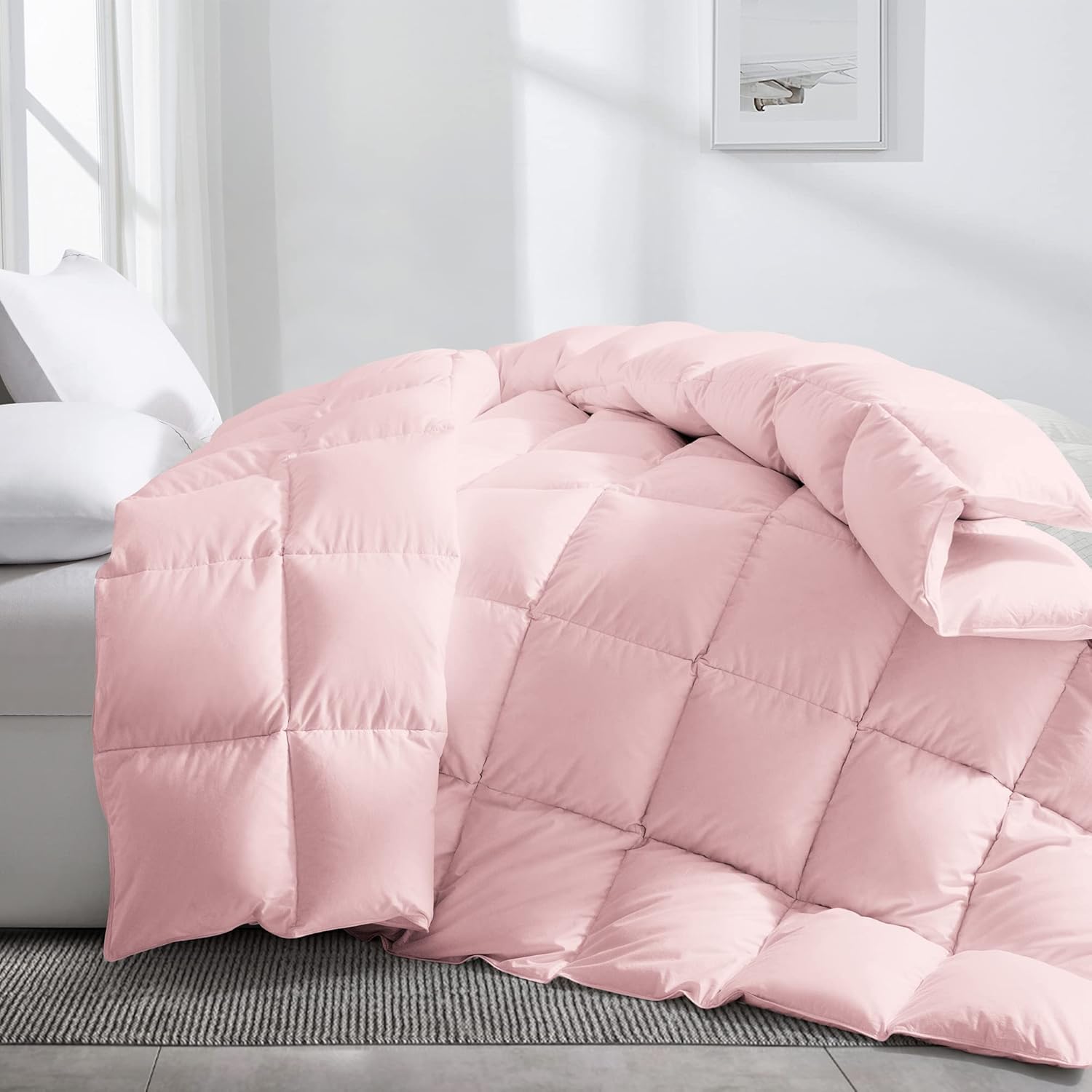 puredown Goose Feather Down Comforter Queen Size, All