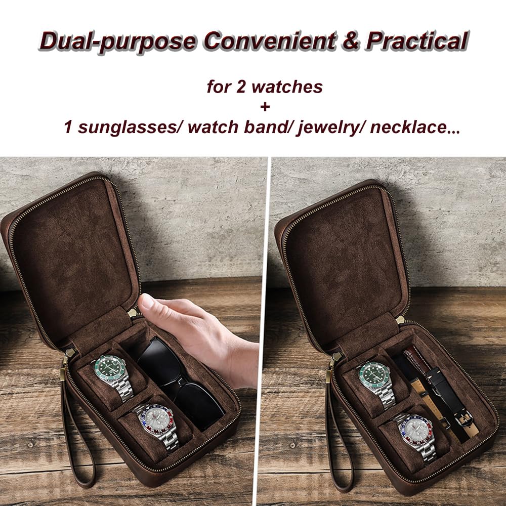 Amazon.co.jp: Contacts フルグレインレザーウォッチ&メガネケース
