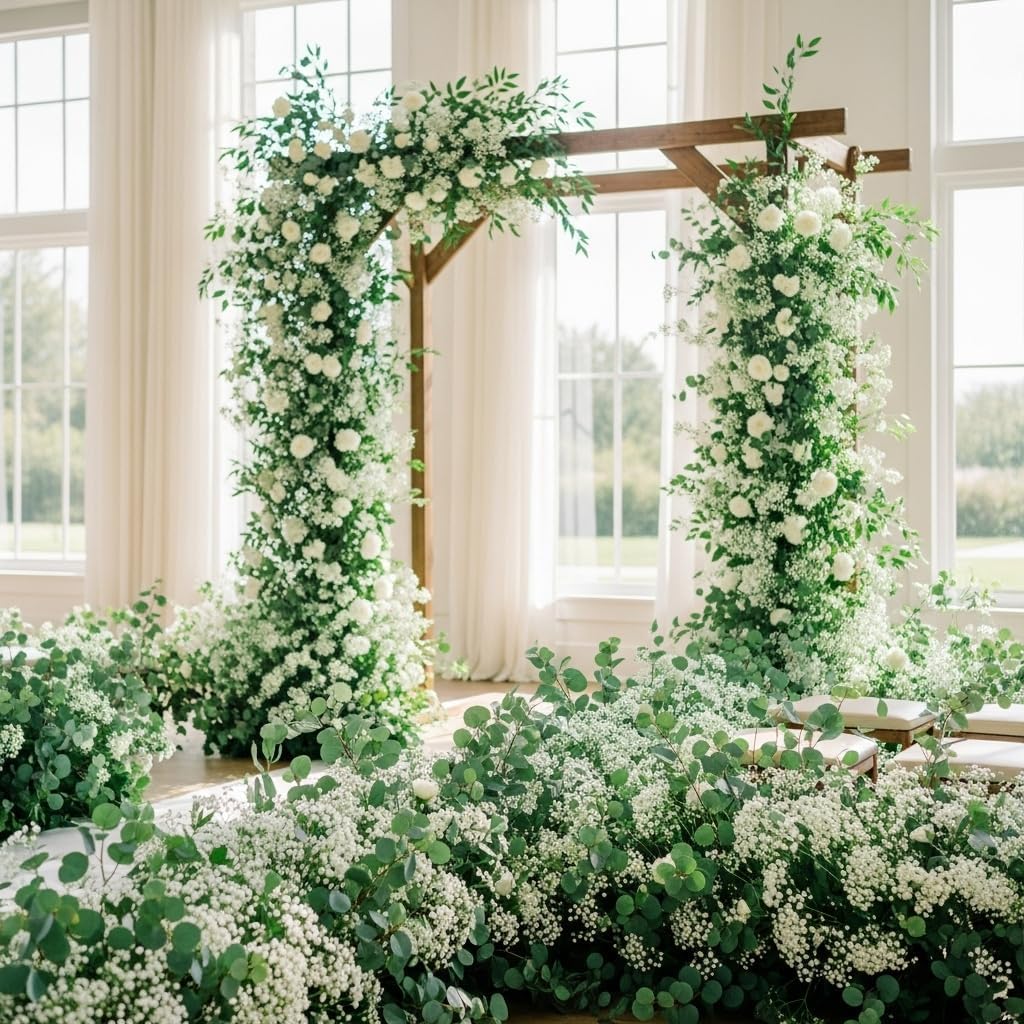 Sukh 20 Babys Breath Artificial Flowers - White Fake Flowers Baby's Breath Gypsophila Realistic Bouquet Flores Artificiales para Decoracion Plants for Wedding Table Centerpieces, Home Decoration