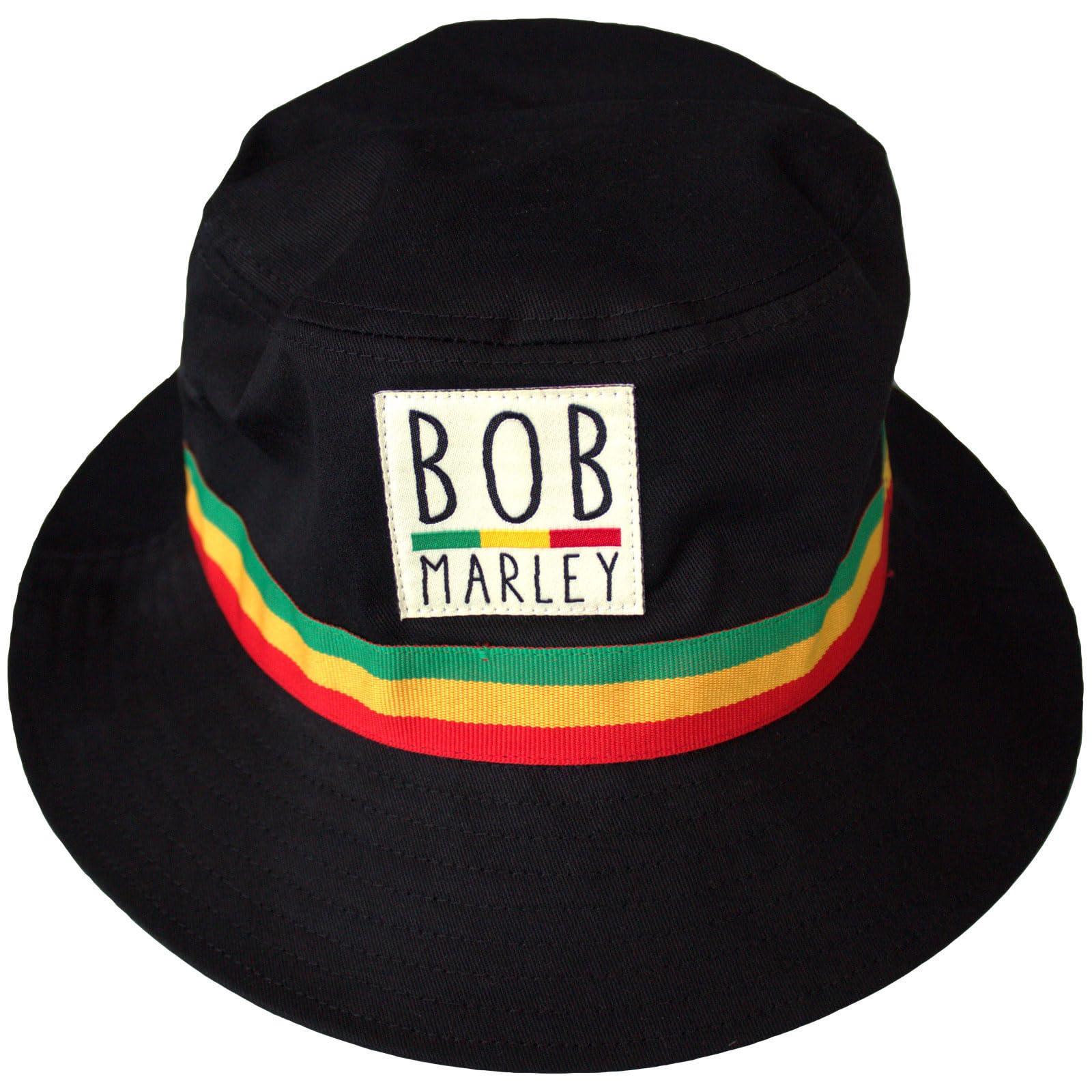 Bob Marley Unisex Adult Contrast Striped Bucket Hat (S-M) (Black)