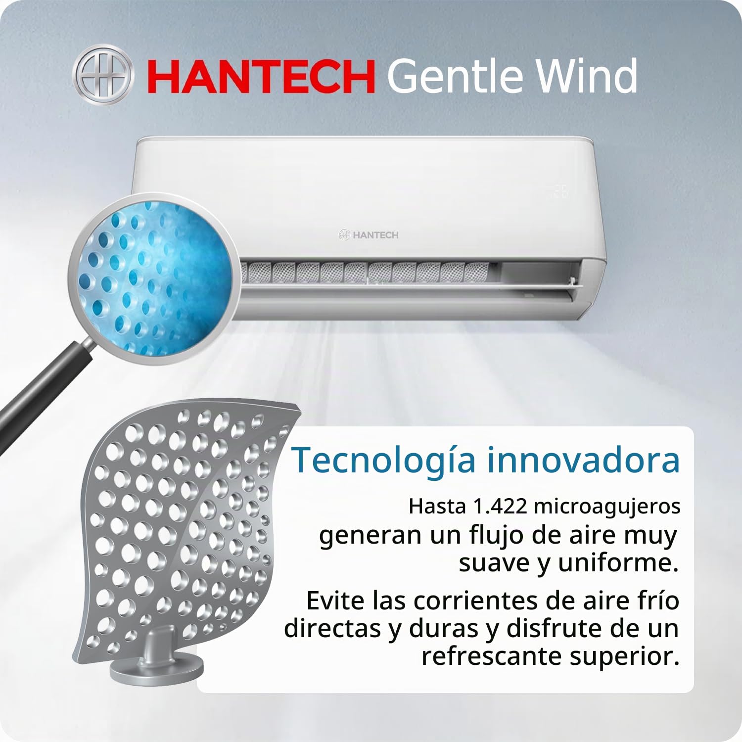 HANTECH Split aire acondicionado 12000 BTU H-PRO función de calefacción y refrigeración, filtro de aire, WIFI, material de montaje