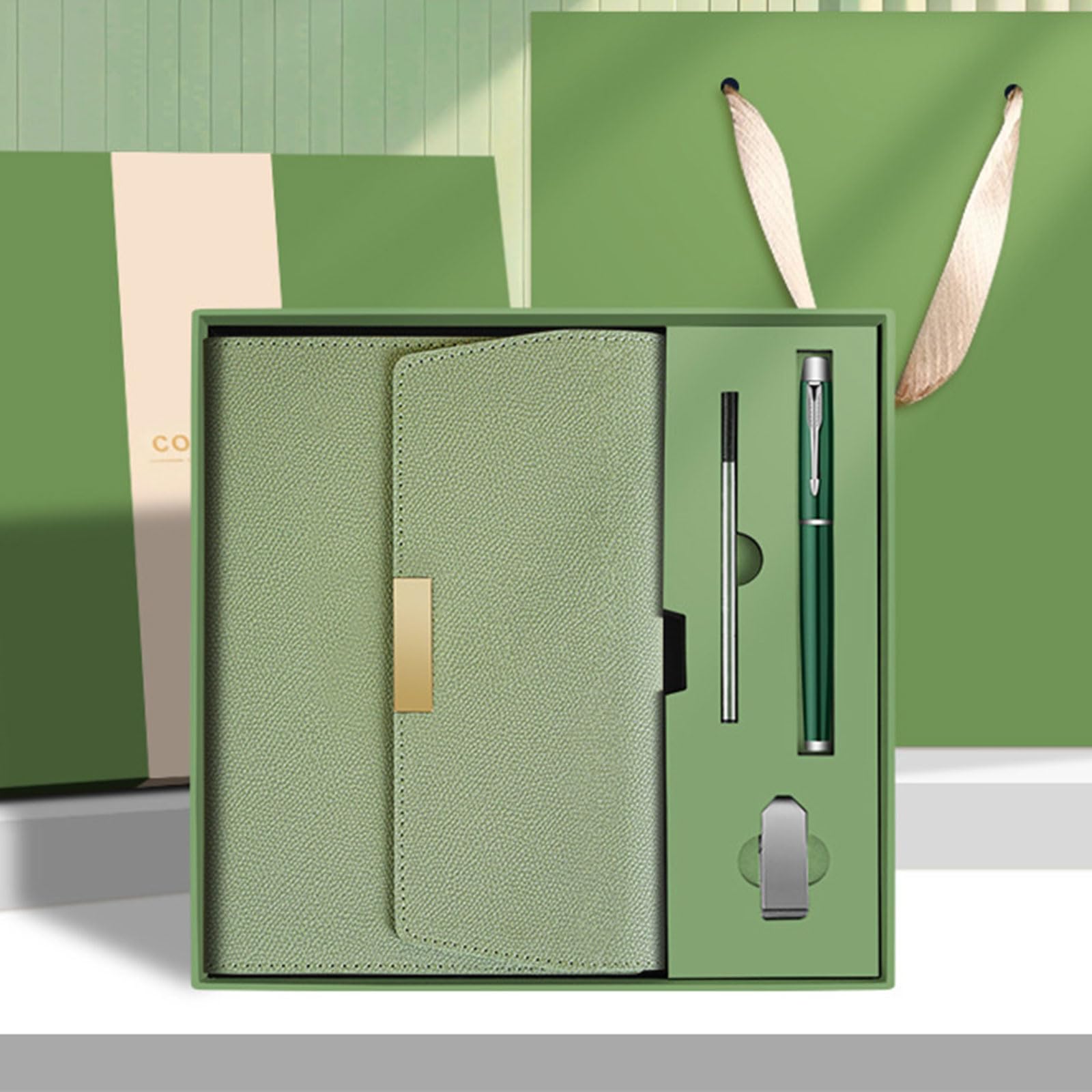Notizbuch Set mit Stift und Box PU Leder Journal Notebook 100 Blatt Schreibbedarf für Schule Büro