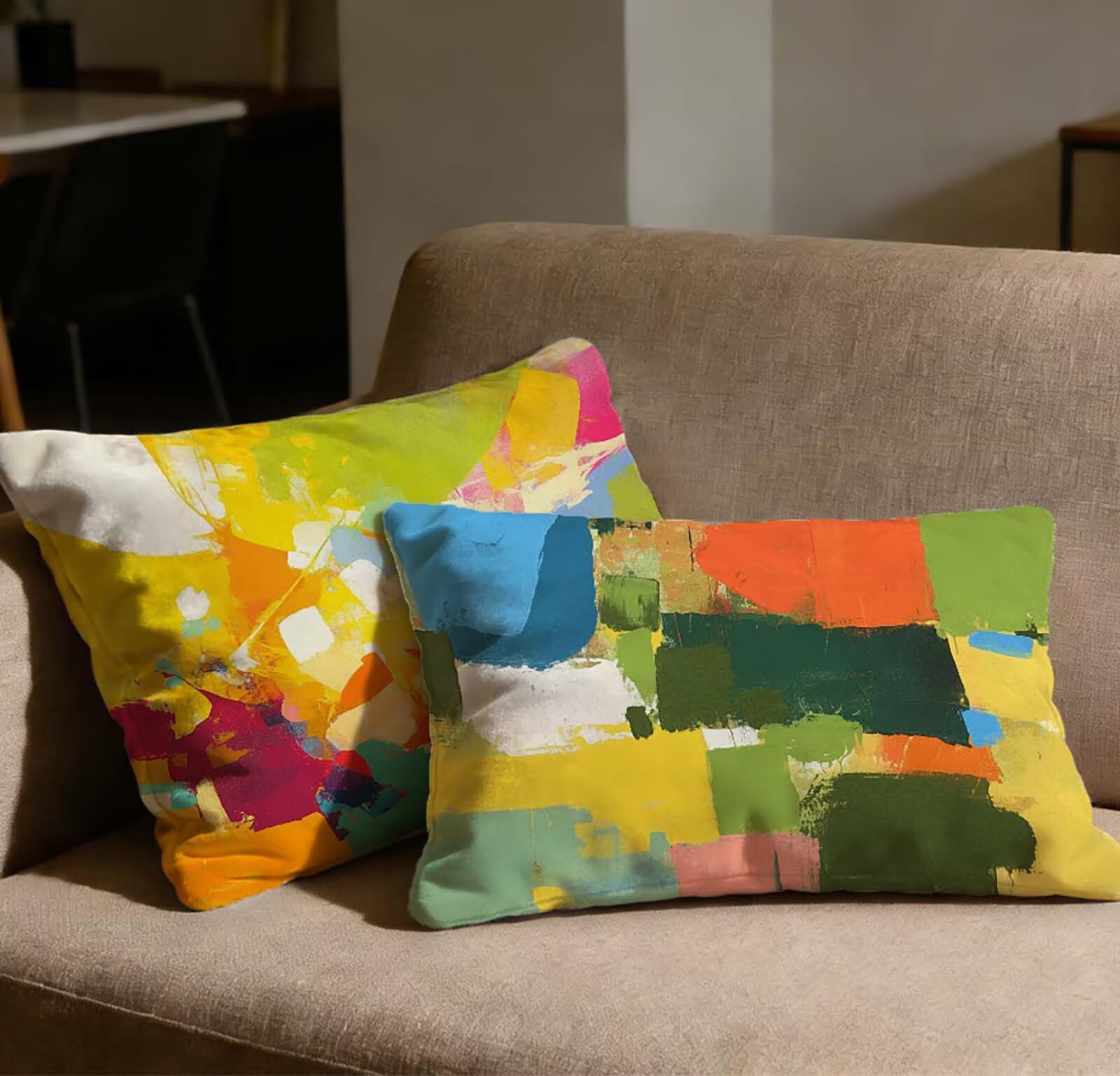 Taie oreiller 60x80 housse de coussin couleur velours abstrait lit