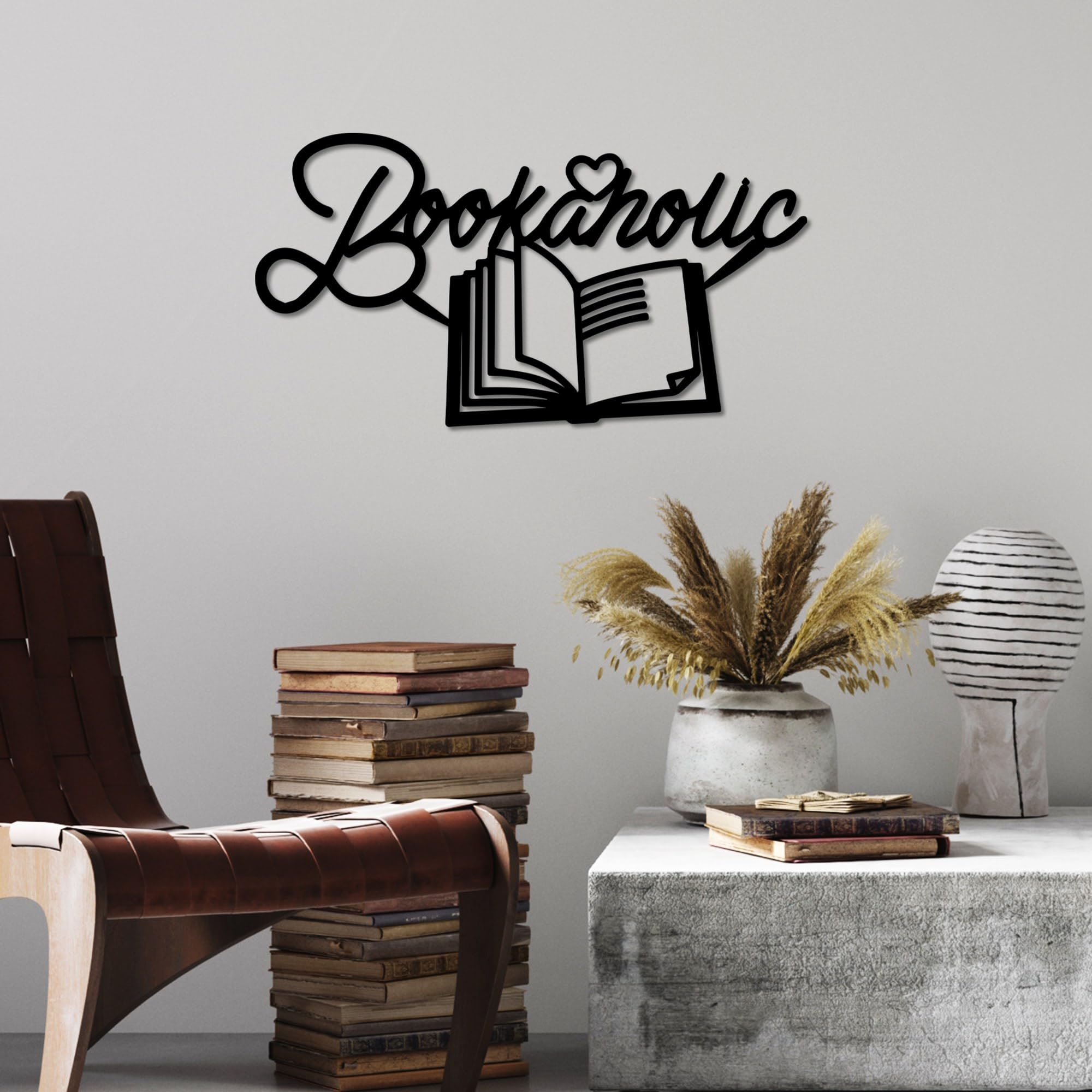 Stylish Black Decorative Metal Wall Accessory, 58 x 30 cm, 100% Metal, 1.5 mm Thickness, Lightweight and Durable, Perfect for Home Decor