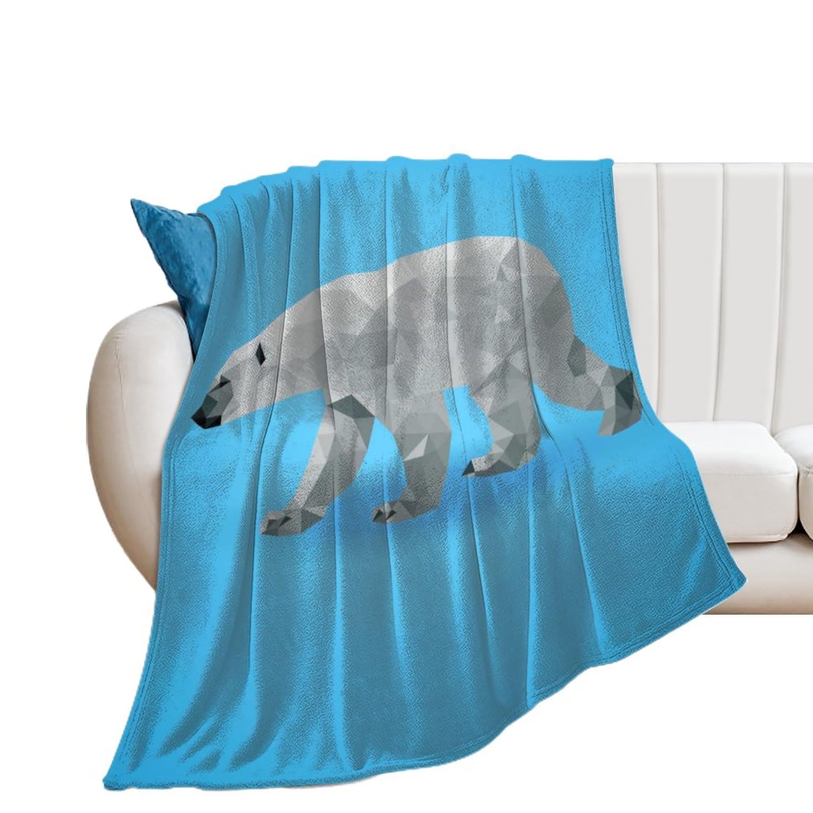 Plaid pour lit et canapé ours polaire en flanelle anti-frisson ultra doux