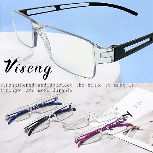 Miniatura 10 de Viseng 6 pares de lentes de lectura anteojos de bloqueo de luz azul anteojos de lectura para computadora para hombres y mujeres