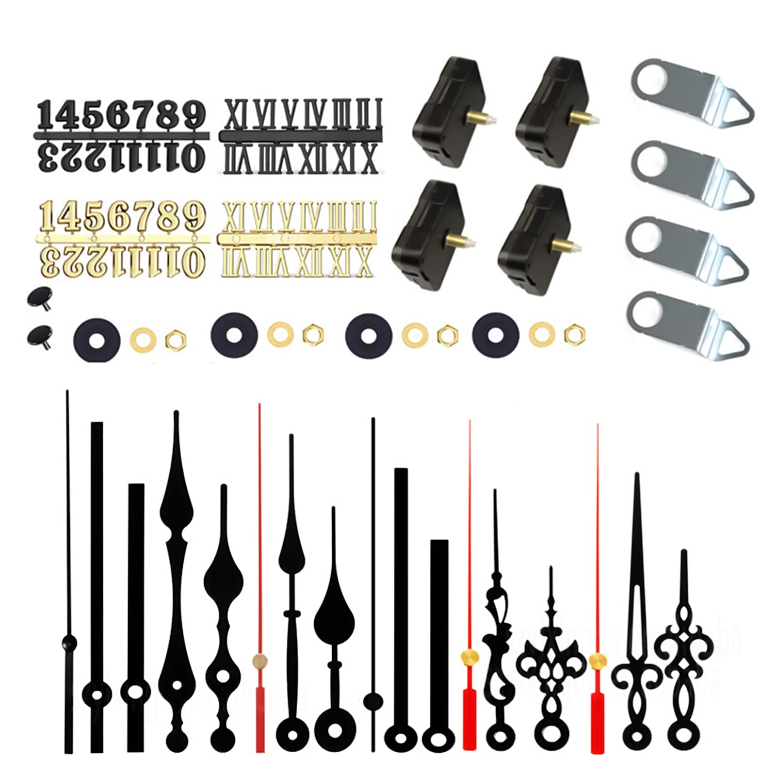 3 Set Meccanismi Orologio 22mm Con Lancette Legno E Numeri Romani - Kit Riparazione E Fai Da Te - Foto 9