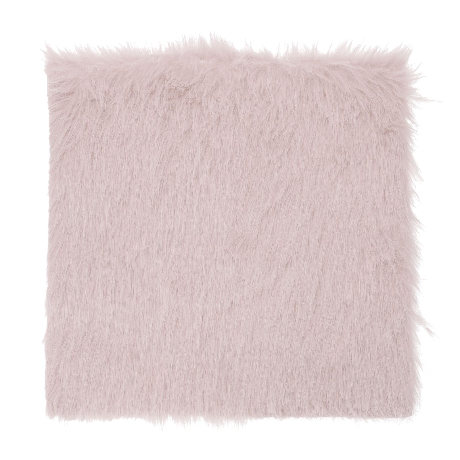 DMiotech 14"x14" Light Pink Faux Fur Square Fabric, Fluffy Faux Fur for Crafts Gnomes, Animal Costumes, Cushions