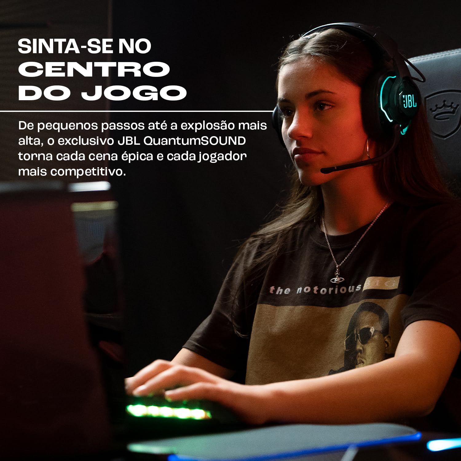 JBL Quantum 910 Casque de Gaming sans Fil avec Réduction de Bruit Active et Bluetooth, Batterie qui se Recharge en Cours d’Utilisation et Micro-tige, en Noir