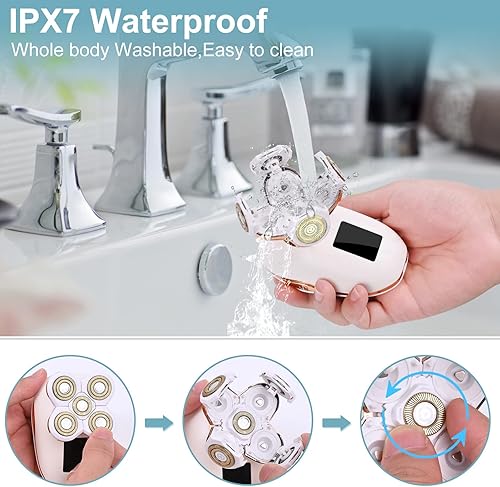 Miniatura 5 de Maquinillas de afeitar eléctricas para mujeres, depilación facial, recortadora de bikini, afeitadora para mujeres, removedor de pelo húmedo y seco