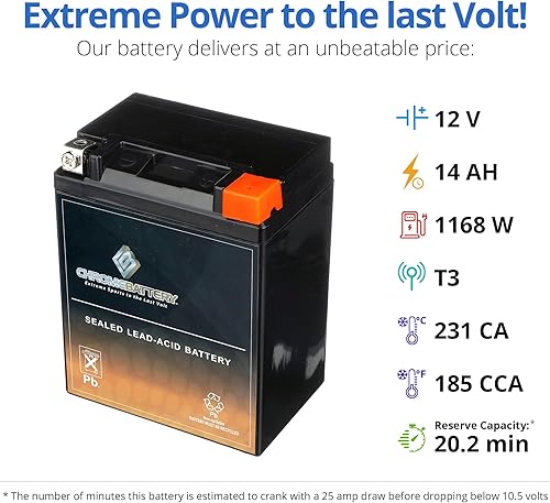 Miniatura 86 de YTX14AHL-BS Power Sports batería de alto rendimiento.