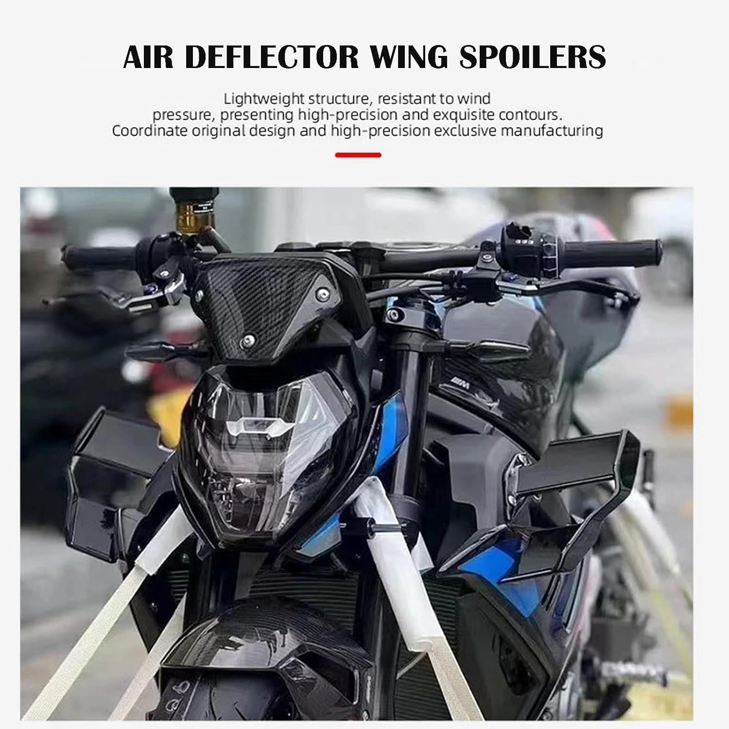 Side Wing Spoiler - for BMW S1000R M1000R 2021-2023, Racing Motorcycle Air Guide Spoiler Aileron - Aerodynamic Wing Fairing Kit (Gloss Black)