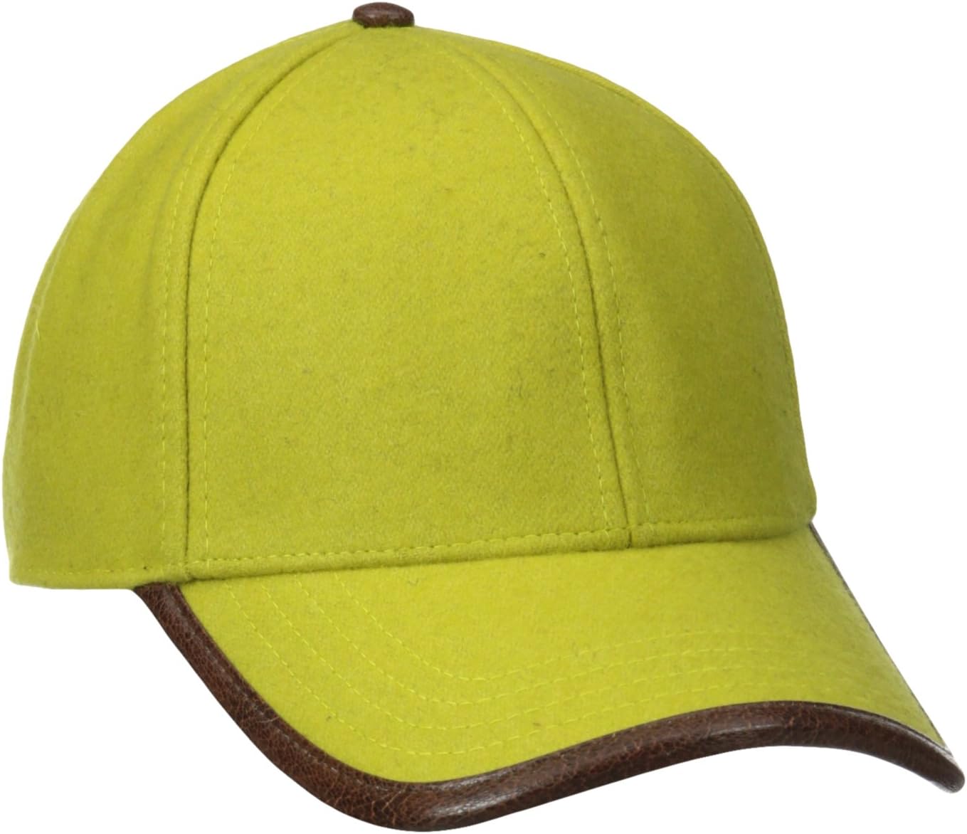 San Diego Hat Company Men's Wool Cap with Faux Leather Trim On The Brim Edge
