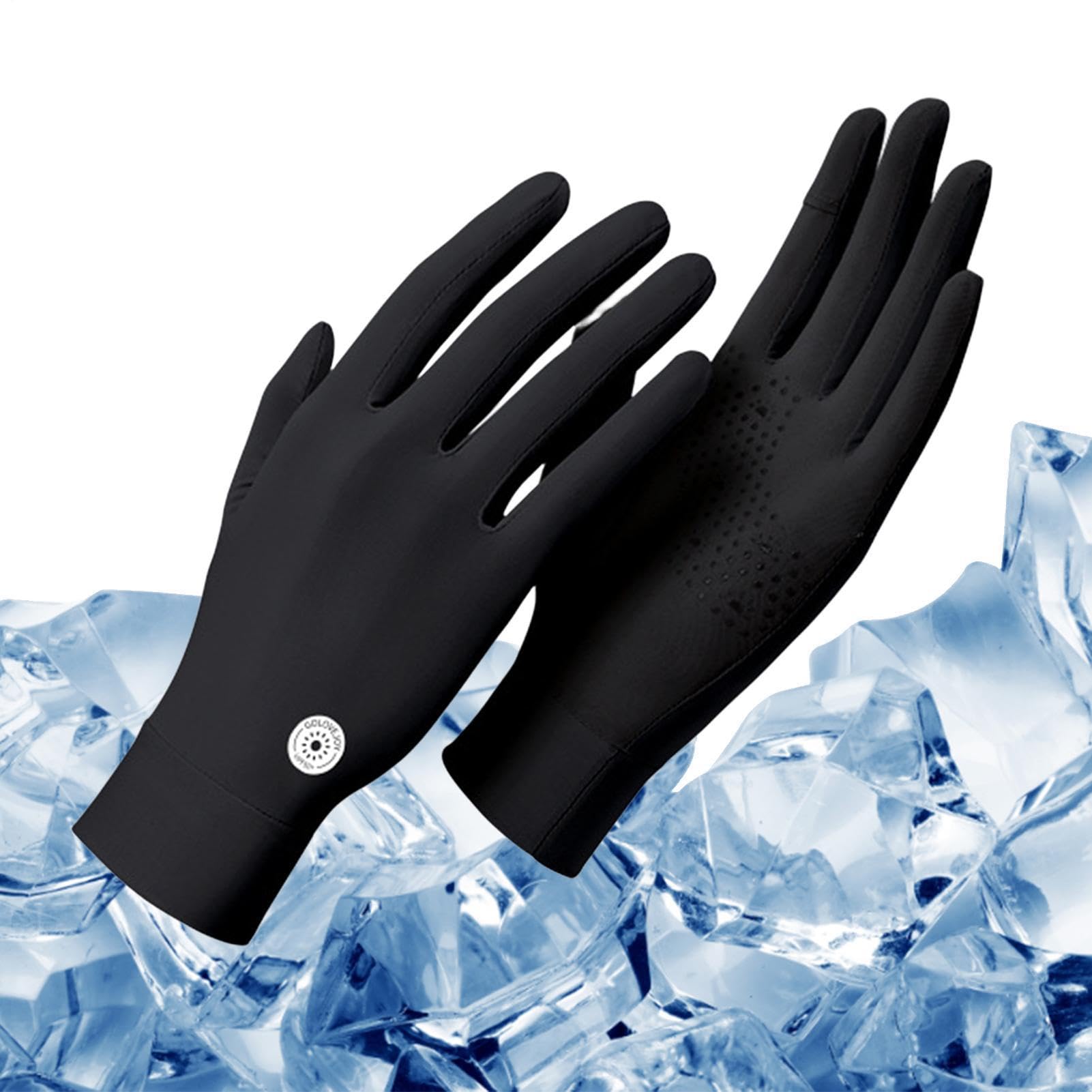 Guantes de protección solar, guantes transpirables con sensación de hielo, guantes de sol de pesca, guantes de kayak, equipo de remo, canoa, equipo profesional de protección UV UPF 50 Plus para