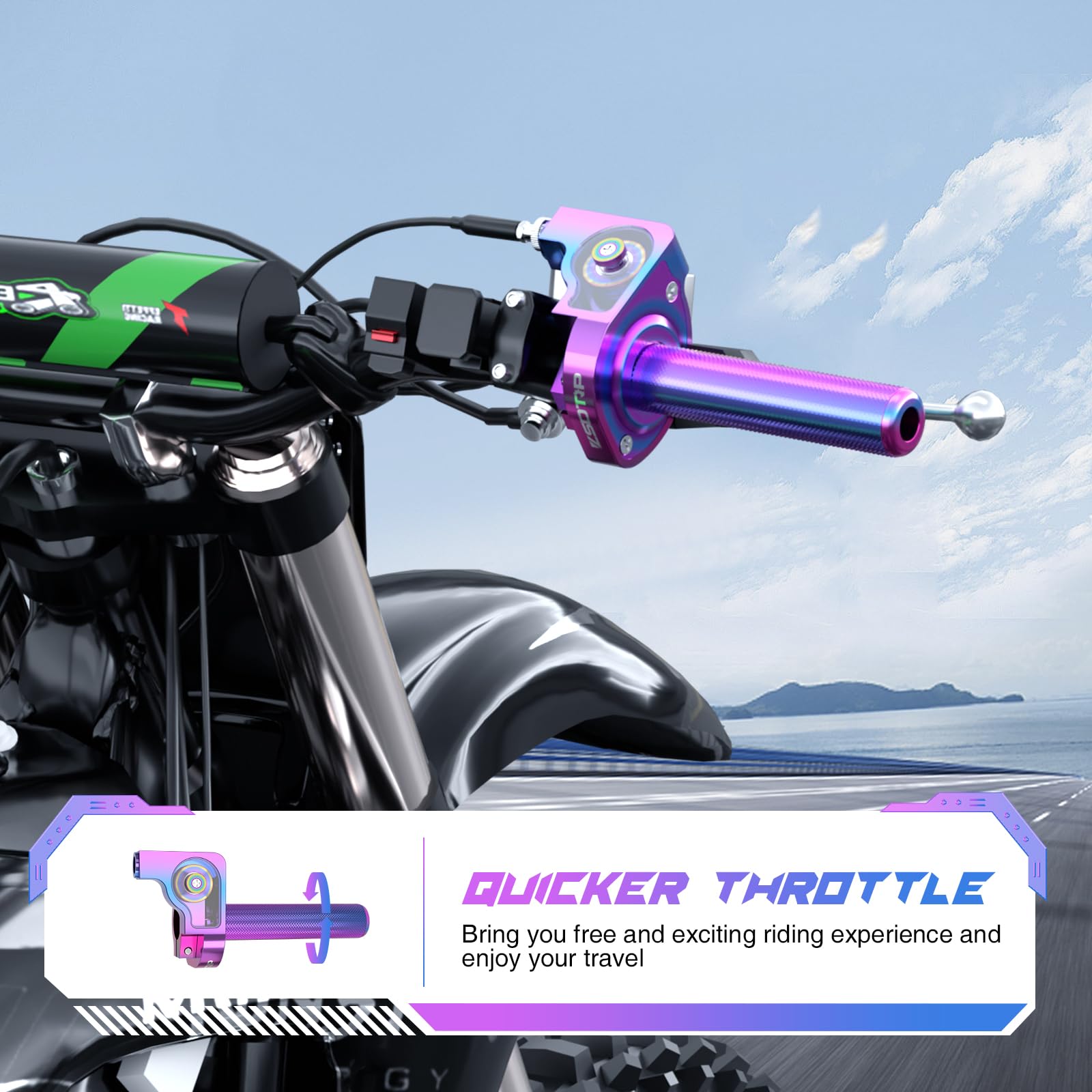Poignée d'accélérateur 22 mm en Aluminium CNC avec câble d'accélérateur CRF50 70 110 IRBIS 125 250 Accessoires de Moto Tout-Terrain (coloré)