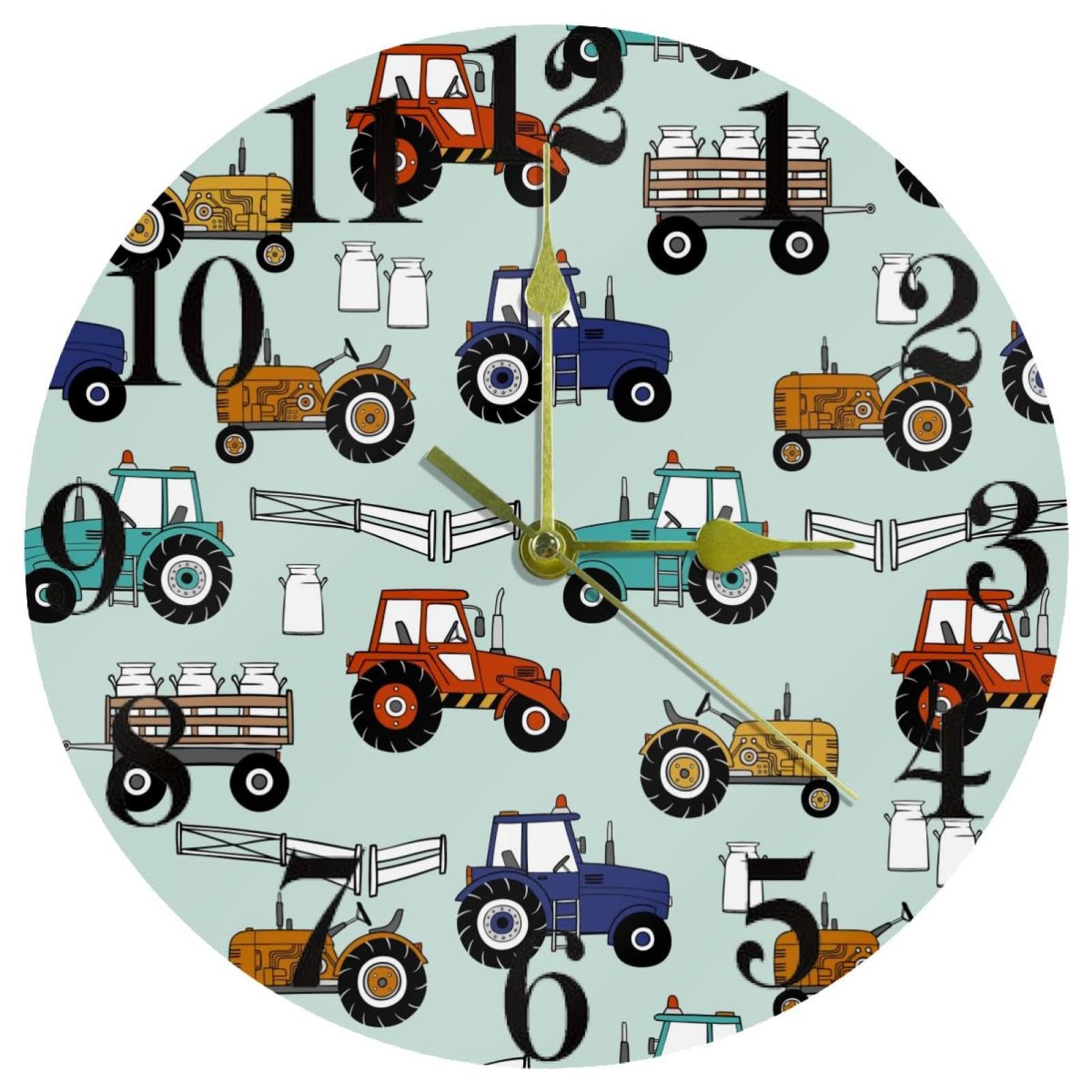Horloge murale silencieuse tracteur avec quartz sans tic-tac 12v