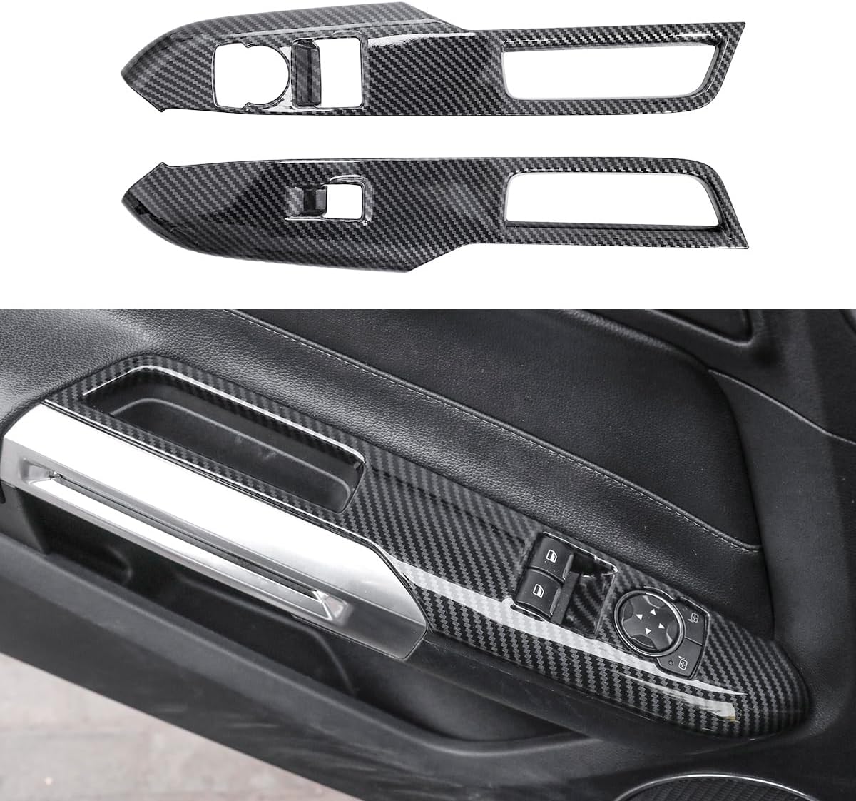 YINGTUU for Ford Mustang Accessories 2024 2025 Dashboard Air Vent AC Outlet Cover Trim - Carbon Fiber Grain