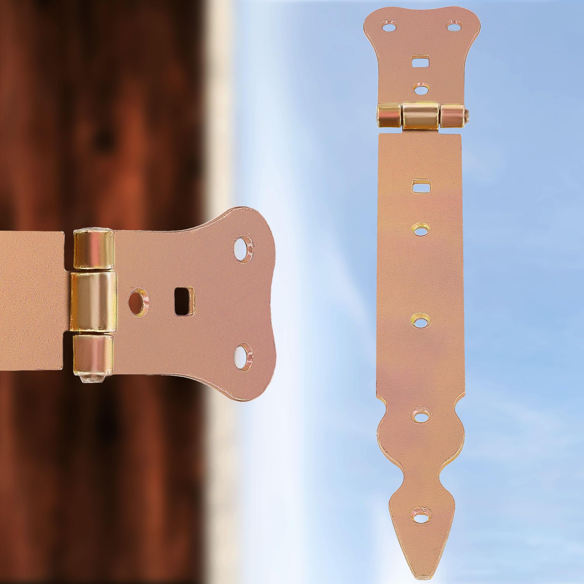 KOTARBAU® Set di 2 Nastri per Ricarica, 250 mm, Cerniera per Porta con Gancio a Croce, Dorata, Zincata, Antiruggine, Robusta