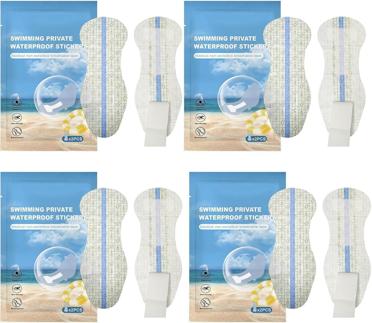 8Pcs Waterproof Panty Liner for Swimming, PU Clear Swim Panty Liner, Swimming Panty Pads, Hygienic Pads Private Protection Women Girls Ladies, Portable Swimwear Sticker for Beach, Spa, Swim