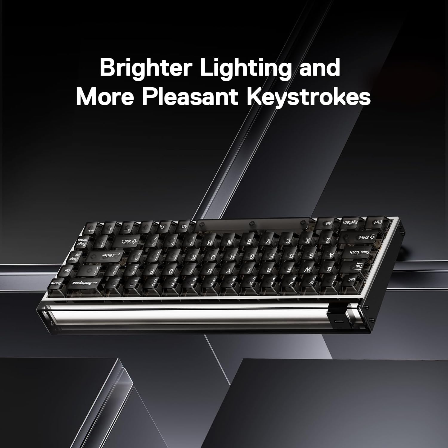 MelGeek MADE68 Pro+ Wired Gaming Keyboard, Magnetic Keyboard with Hall Effect, 65% Compact Rapid Trigger, Hot-Swappable, RGB Snap Tap & Adjustable Actuation, Online HIVE Custom (Phantom Gray) - Image 2