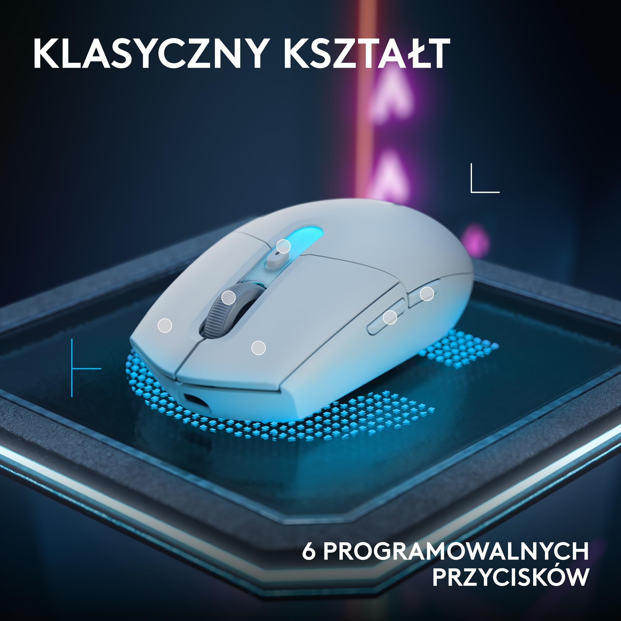 Logitech G G316 X 98, klawiatura do gier,8 kHz,wymienne sprężynujące przełączniki,konstrukcja uszczelkowa, US INT'L QWERTY+G305 X SUPERLIGHT bezprzewodowa mysz gamingowa,lekka 61 g ładowalna, PC-Biały