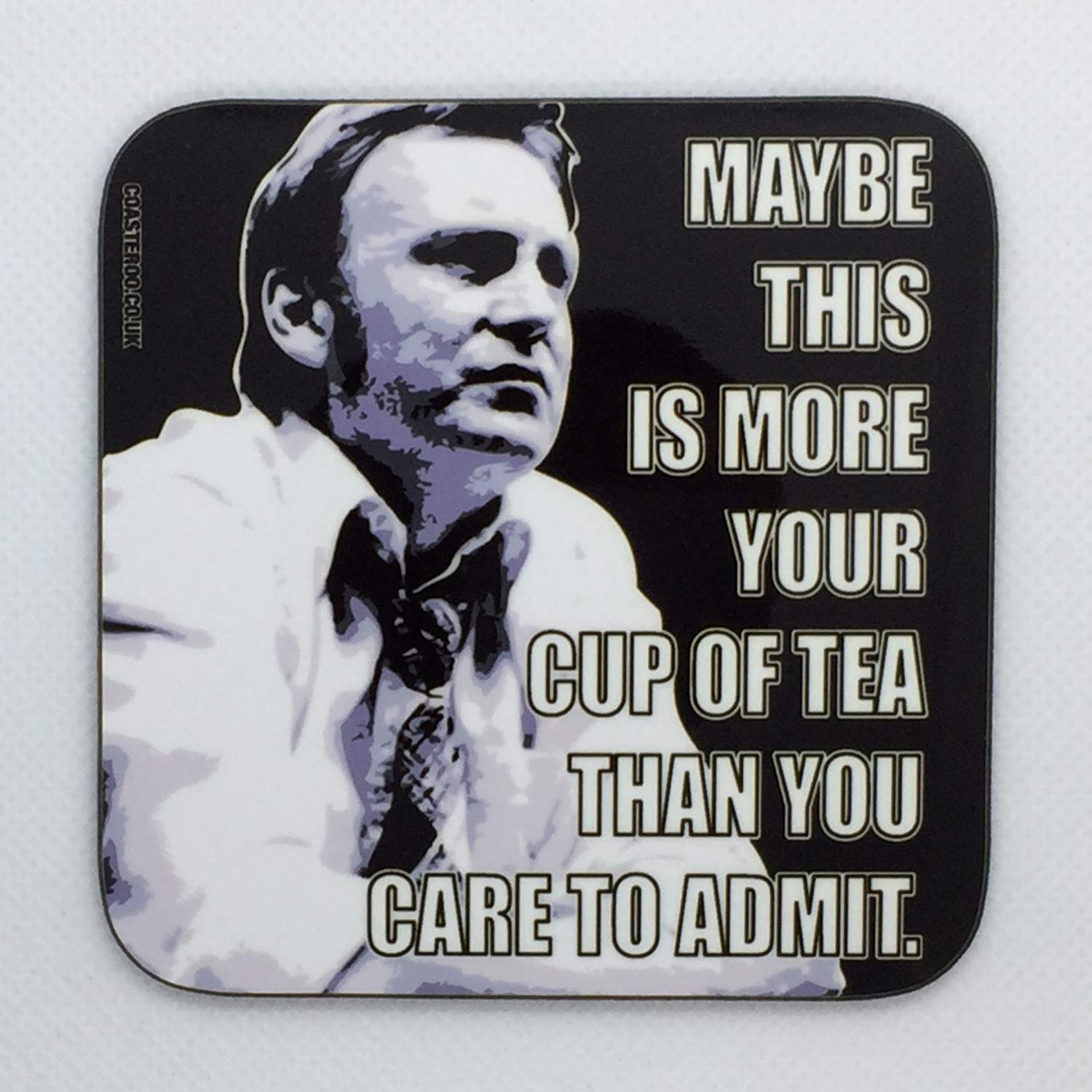 Coasteroo Care To Admit - Gene Hunt From Life On Mars - Drinks Coaster - Hardboard - 9Cm X 9Cm - Gloss Finish