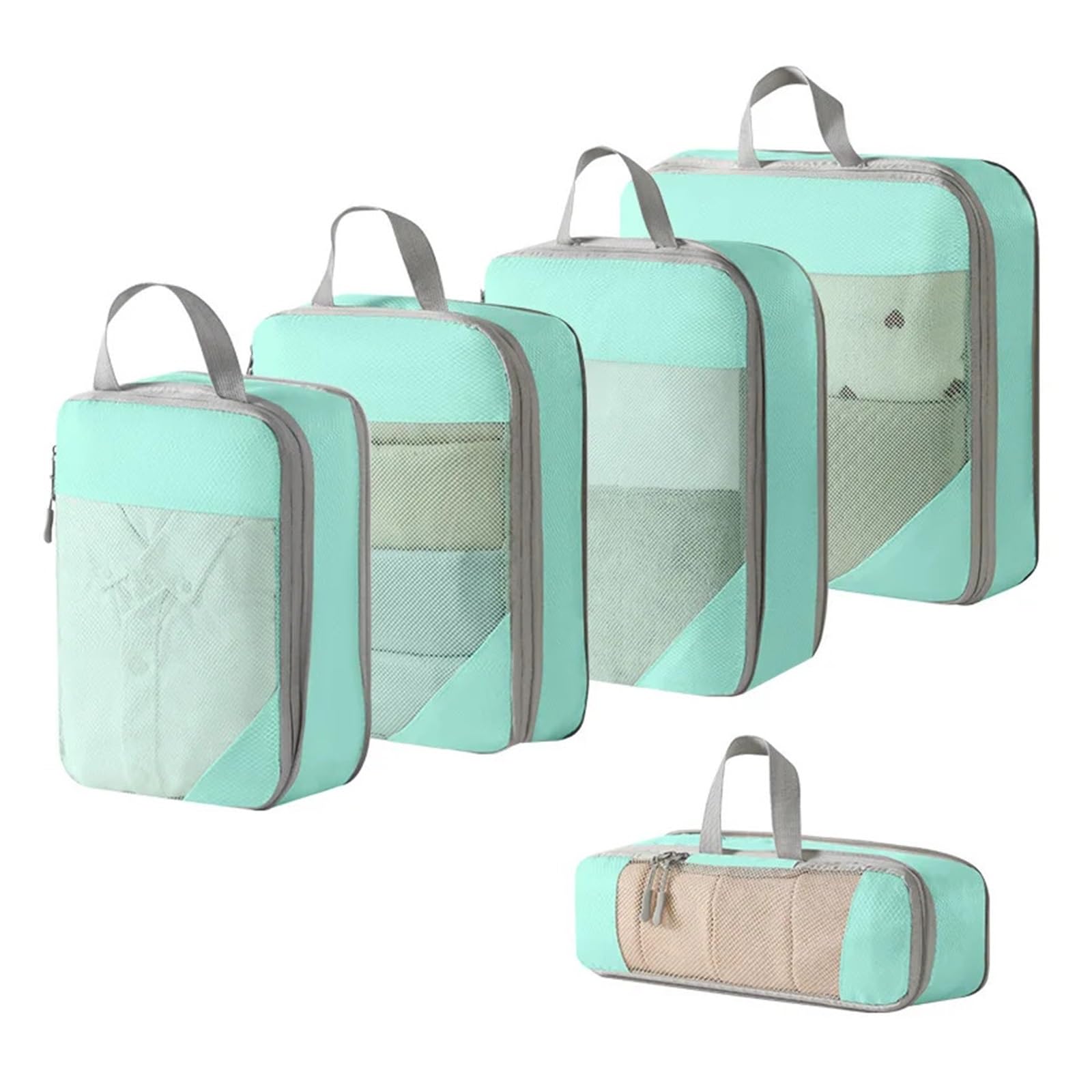 Generico Cubi da imballaggio a compressione for valigie Accessori viaggio Organizzatori espandibili Organizzatore leggero(4)