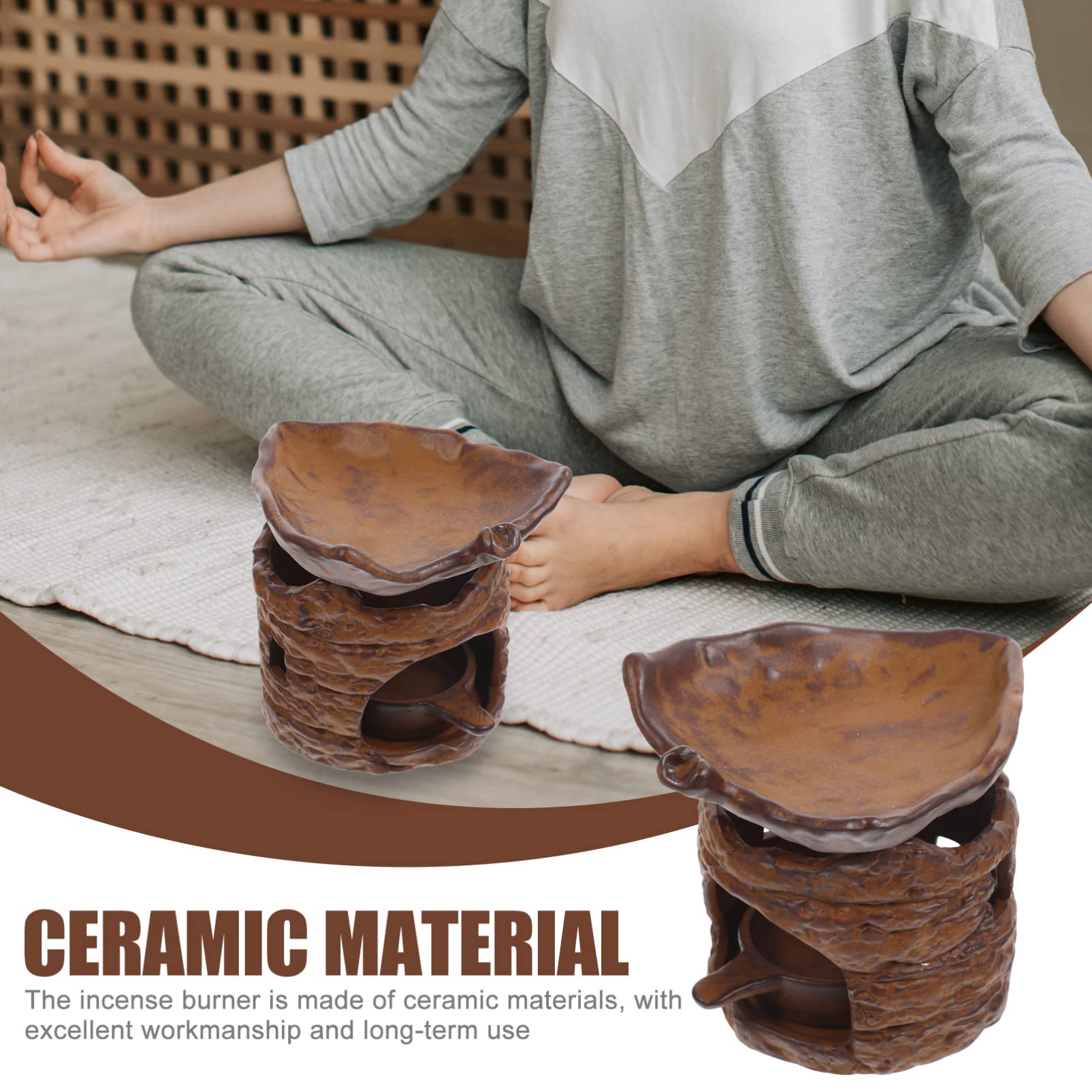 Brûleur de Parfum Décoratif en Céramique, Style Rétro Simple pour Intérieur
