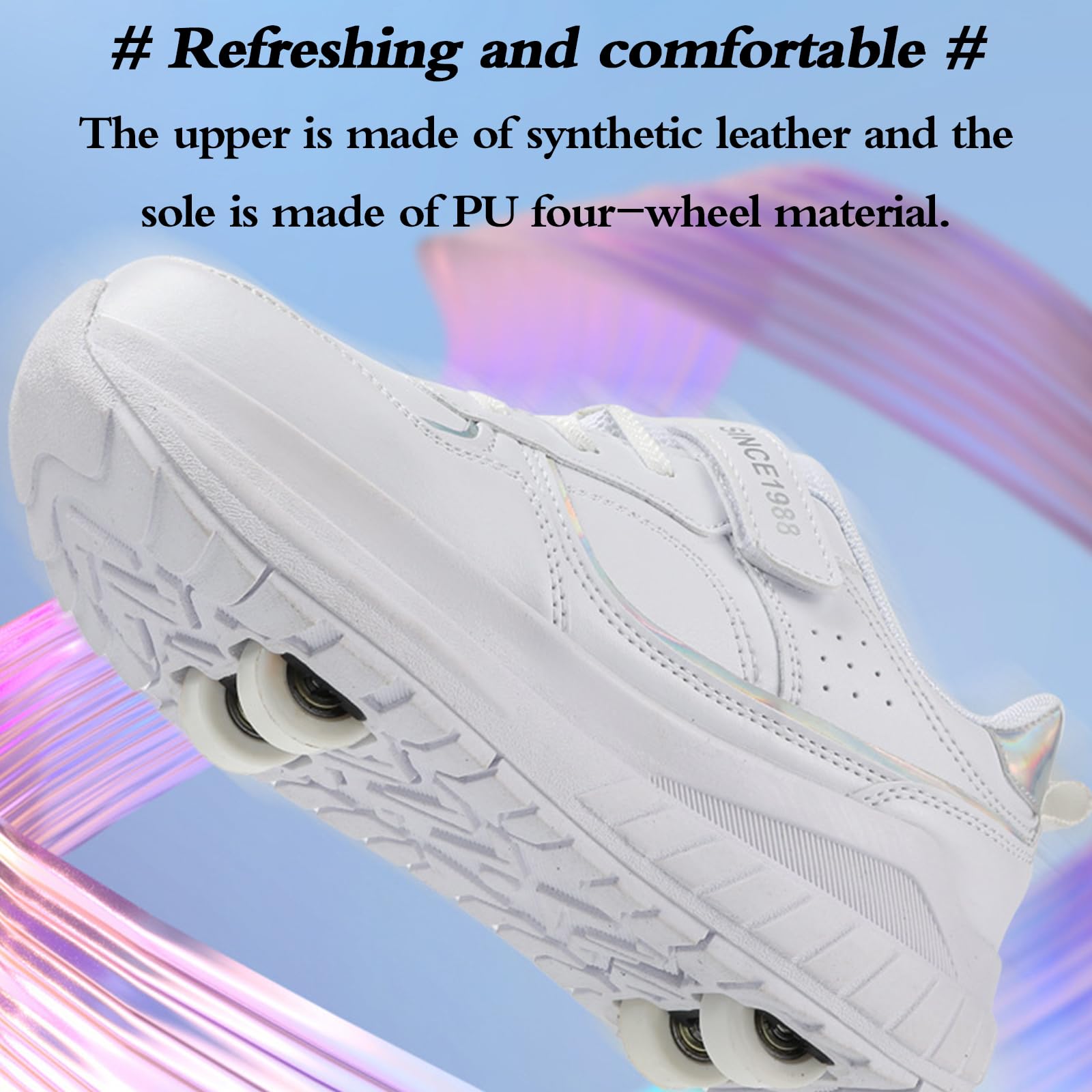 Zapatillas Deportivas con Ruedas para niños,Zapatos con Ruedas Unisex niños,Automática Calzado de Skateboarding,2 en 1,Multiusos,con 4 Ruedas Retirable,para Pascua Cumpleaños,Navidad