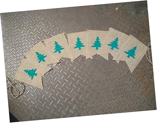 Miniatura 4 de ABOOFAN 3 guirnaldas de Navidad con adornos de natividad, pancarta de yute de Navidad, pancarta de copo de nieve, pancarta de pared de Navidad,