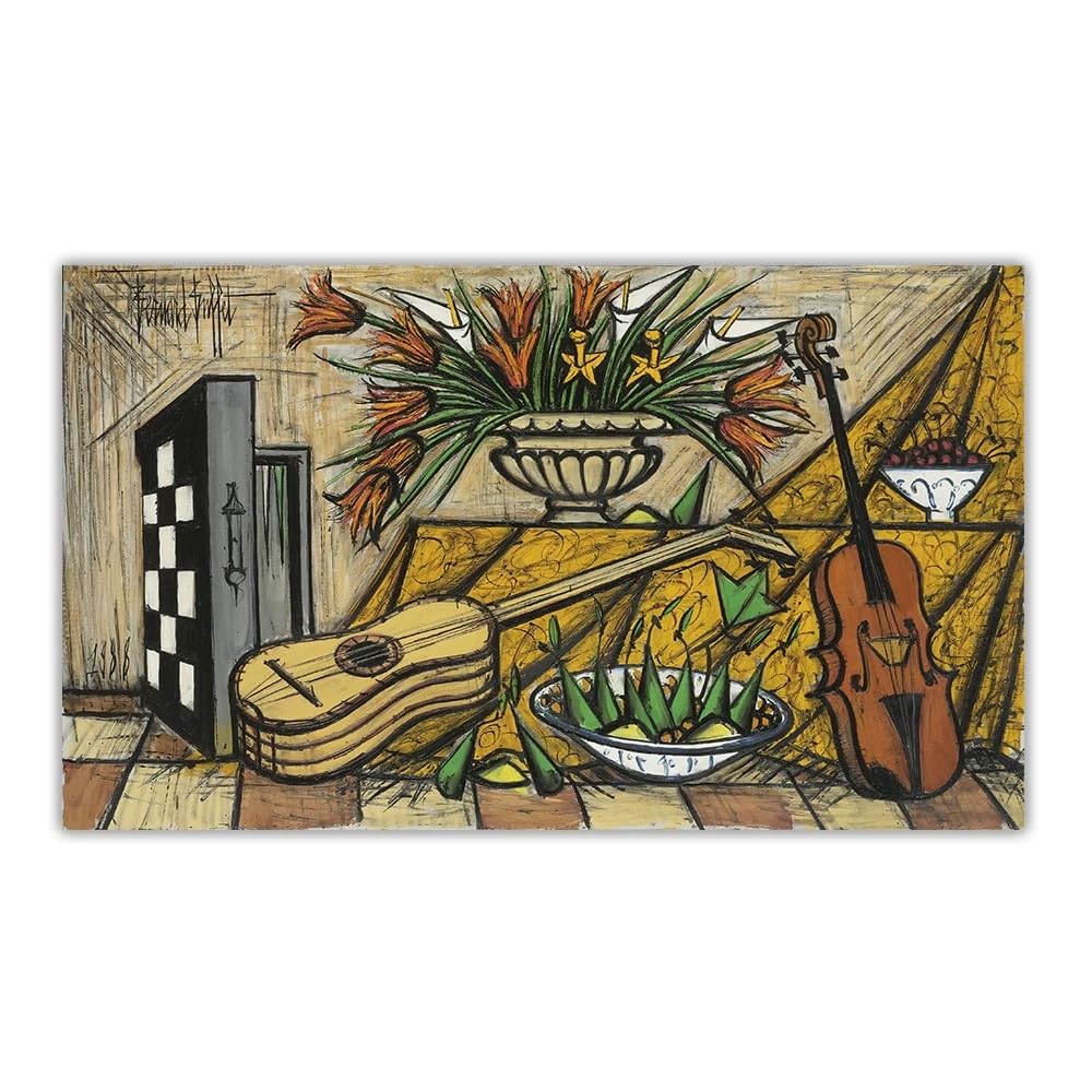 Tableau de décoration intérieure Bernard Buffet Instruments de Musique