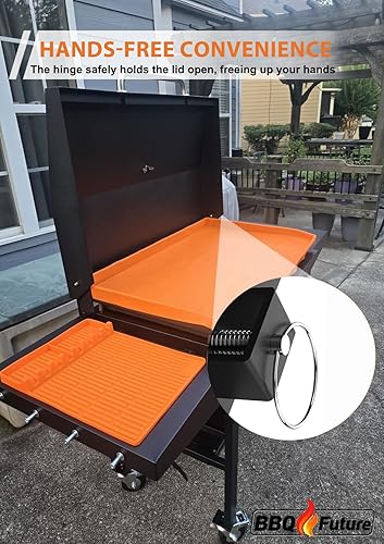Vista 2 de 2026 Tapa mejorada para parrilla Blackstone de 28 pulgadas, cubierta dura con bisagras BBQ Future con termómetro y bisagra reforzada compatible
