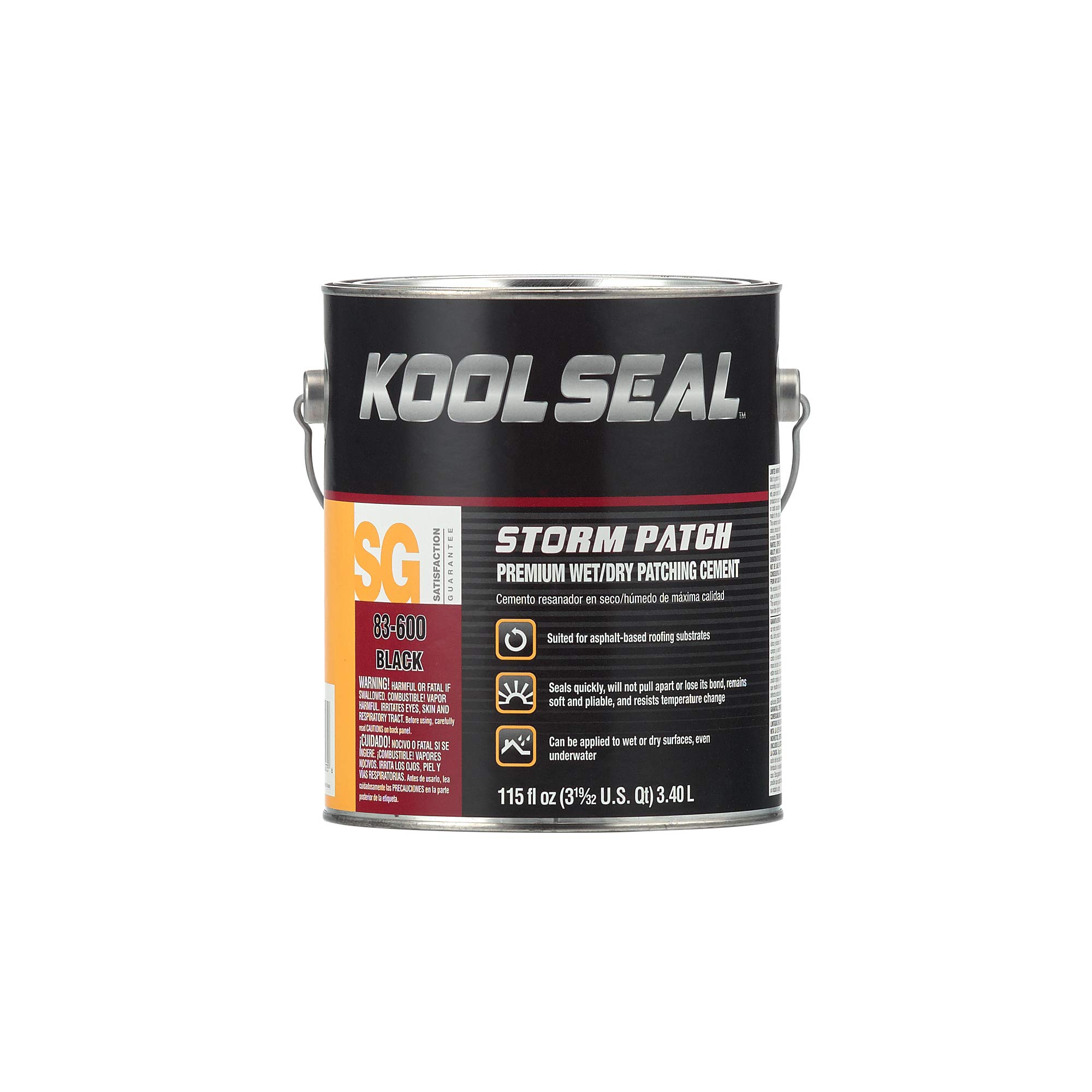 Kool SealKS0083600-16 Storm Patch® Premium Wet/Dry Patching Cement, Black - 1 gal.