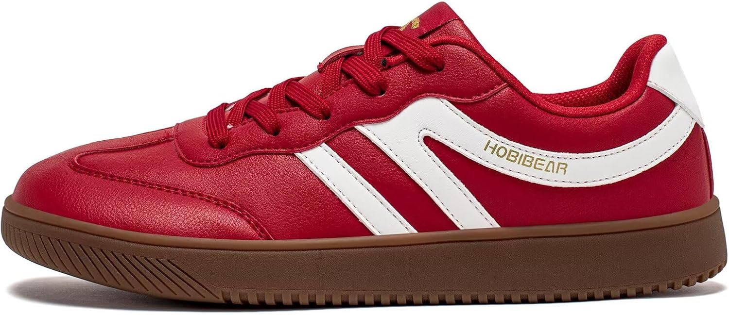 HOBIBEAR Barefoot Shoes Wide Casual Lace Up Retro Leather Fashion Sneakers for Women Men - Image 3