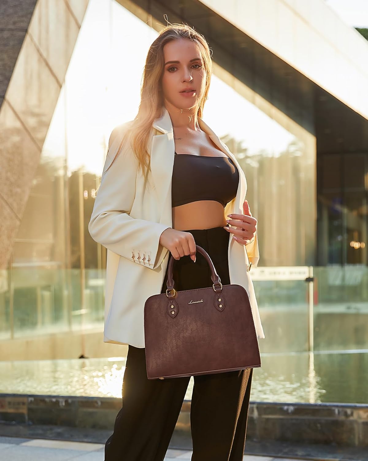 LOVEVOOK Purses and Handbags for Women, Vintage-Style Leather Top Handle Shoulder Bag Satchel Tote Crossbody Purse for Ladies - Image 9