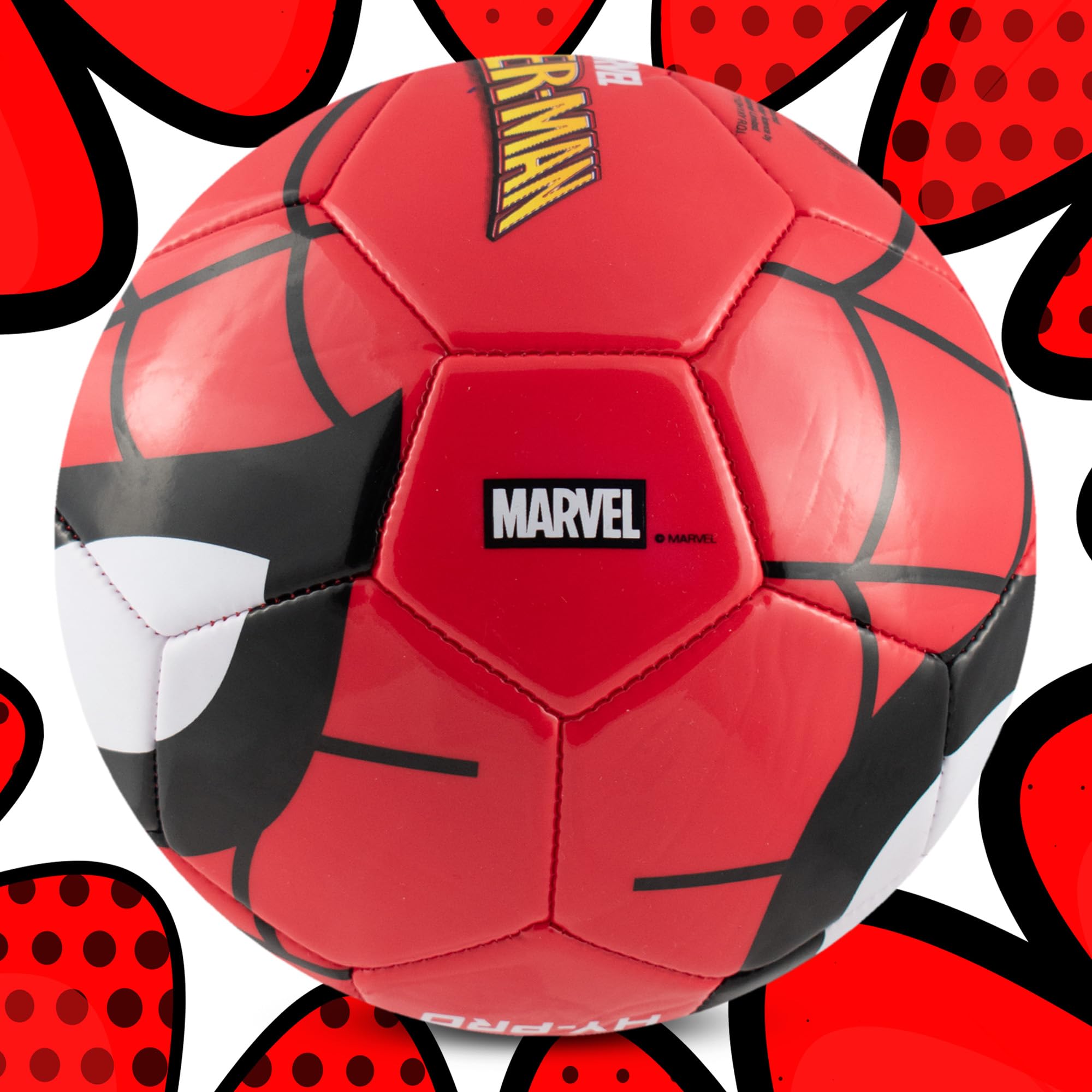 Hy-Pro Spiderman Oficial Balón de Fútbol Tamaño 5, Pelota de Entrenamiento para Juegos al Aire Libre