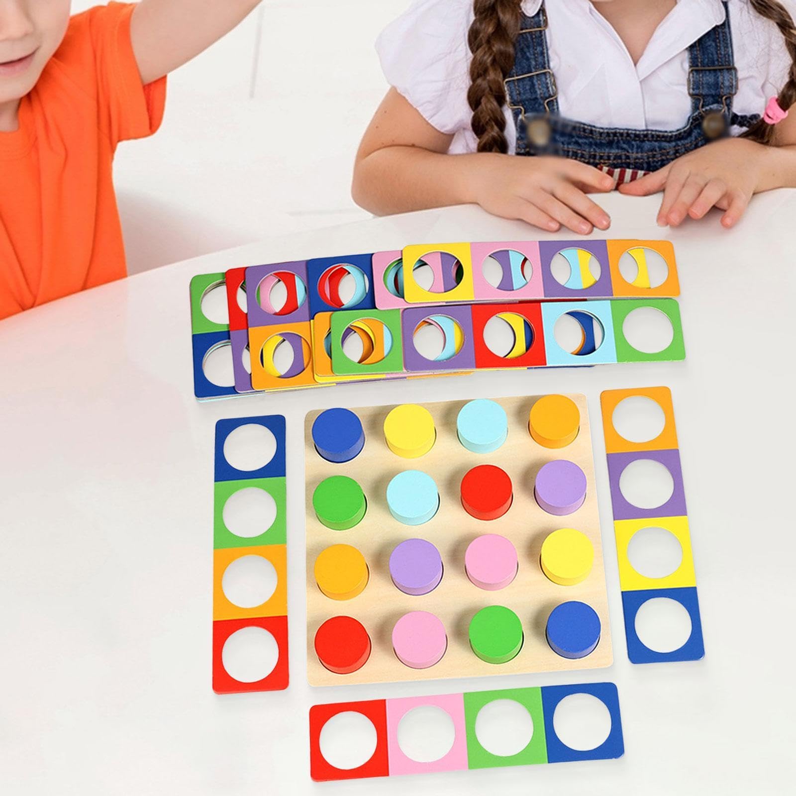 Sharplace Rompecabezas de Madera para Combinar Colores, Actividad para Niños de 1, 2 Y 3 años