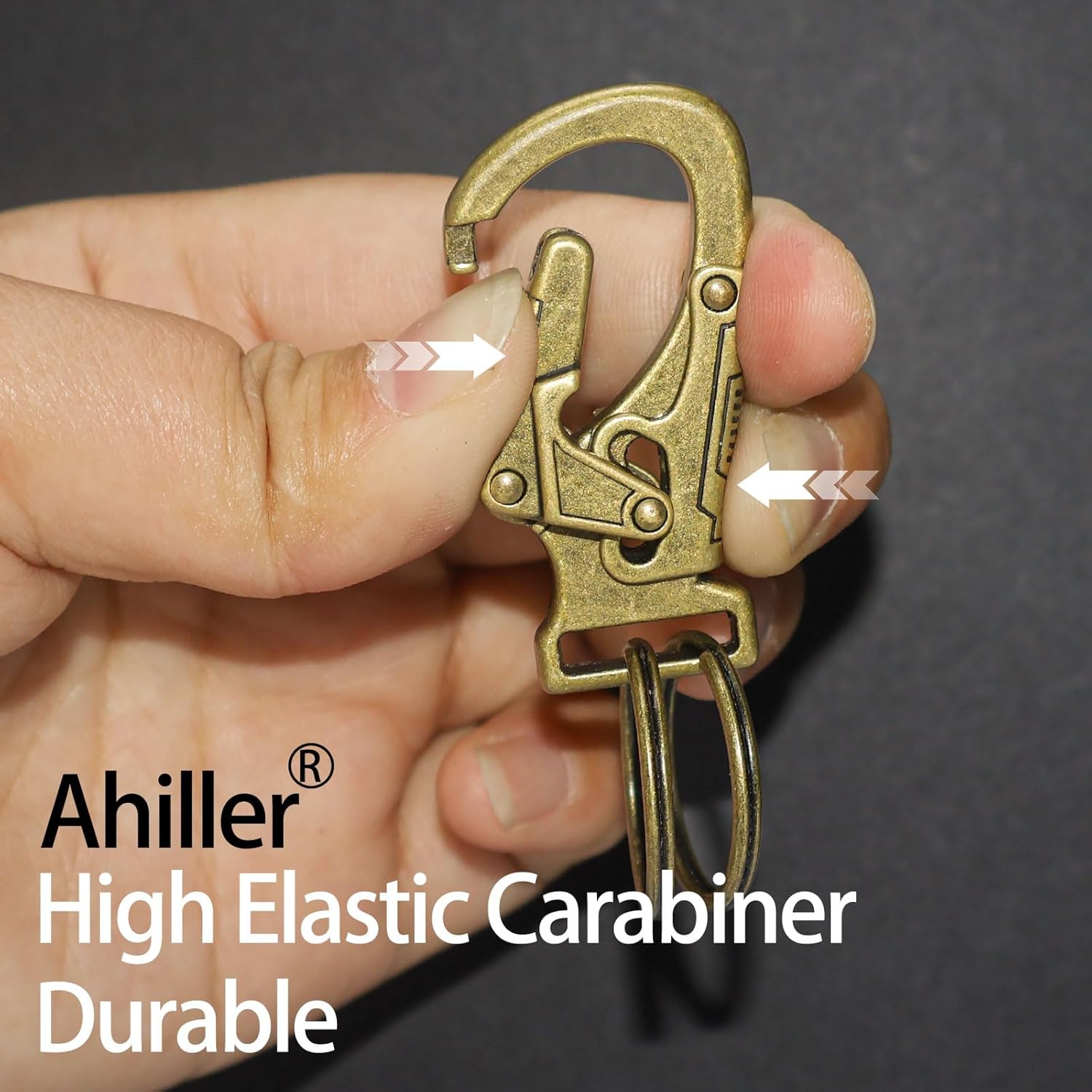 Ahiller Carabiner Clip,1.9'' Alloy Car Keychain Clip with 2 Key Ring,Outdoor Hooks,Small Key Holder for Man and Women