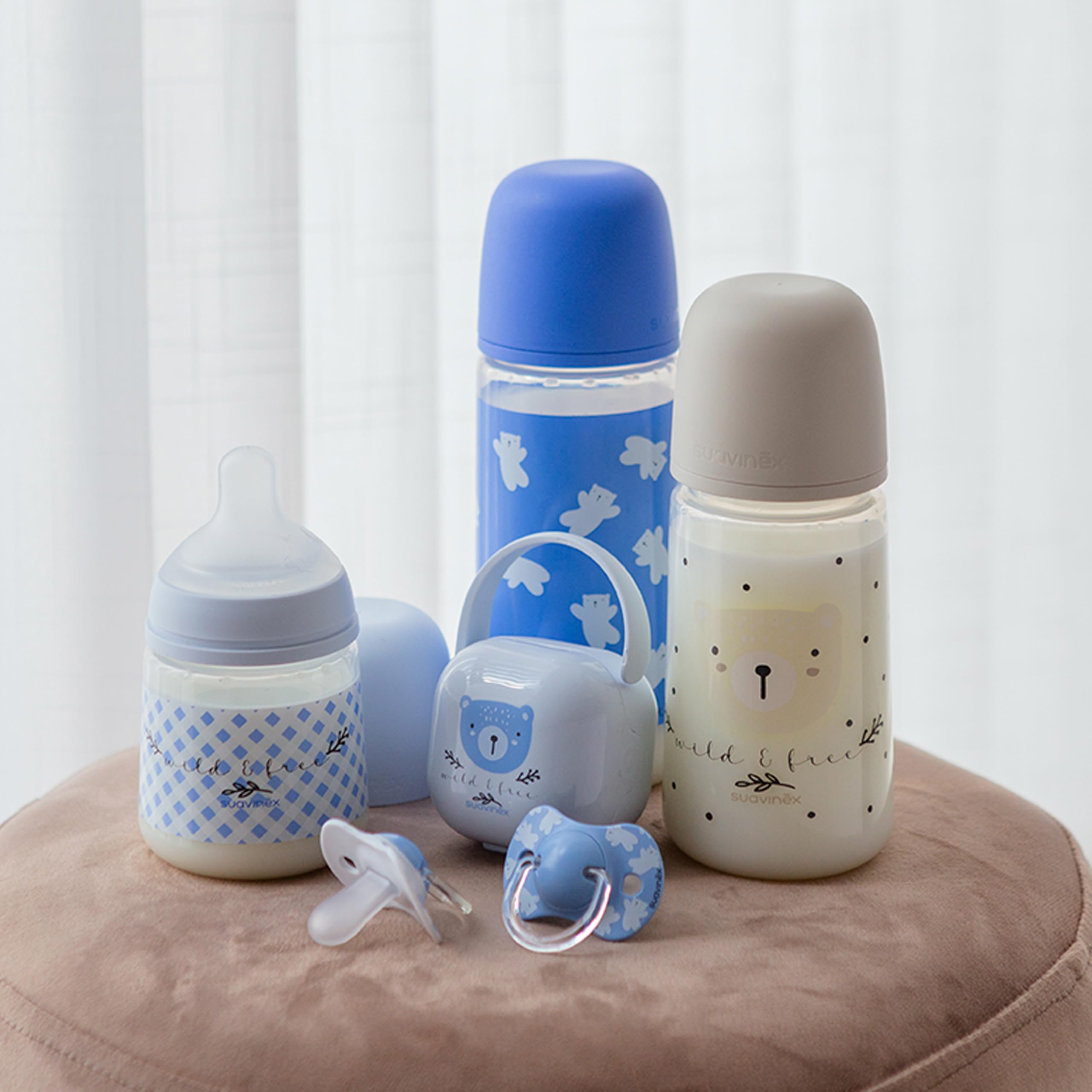 Suavinex, Lot 2 Sucettes Bébés +18 Mois, Tétine Symétrique SX Pro en Silicone, plus Plate et Flexible, Réversible, Respecte le Développement Buccodentaire, Wild&Free Bleu - 4