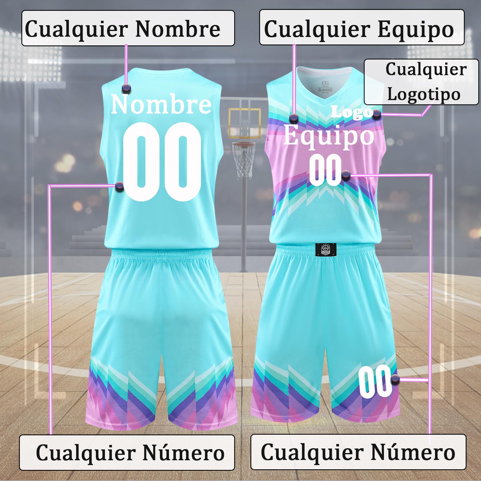 Personalizar Equipación Baloncesto de Niño y Adultos Camiseta de Baloncesto Personalizada