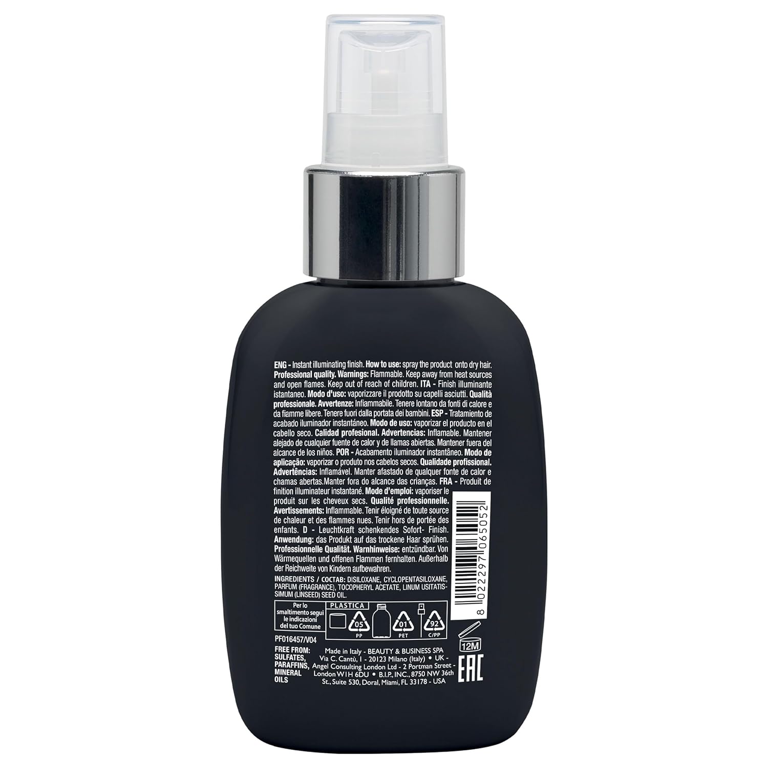 Alfaparf Milano Semi Di Lino Sublime Cristalli Smoothing Finishing Spray - Lightweight - Provides Shine and Protection - Professional Salon Quality - 4.23 fl. oz. - Image 2