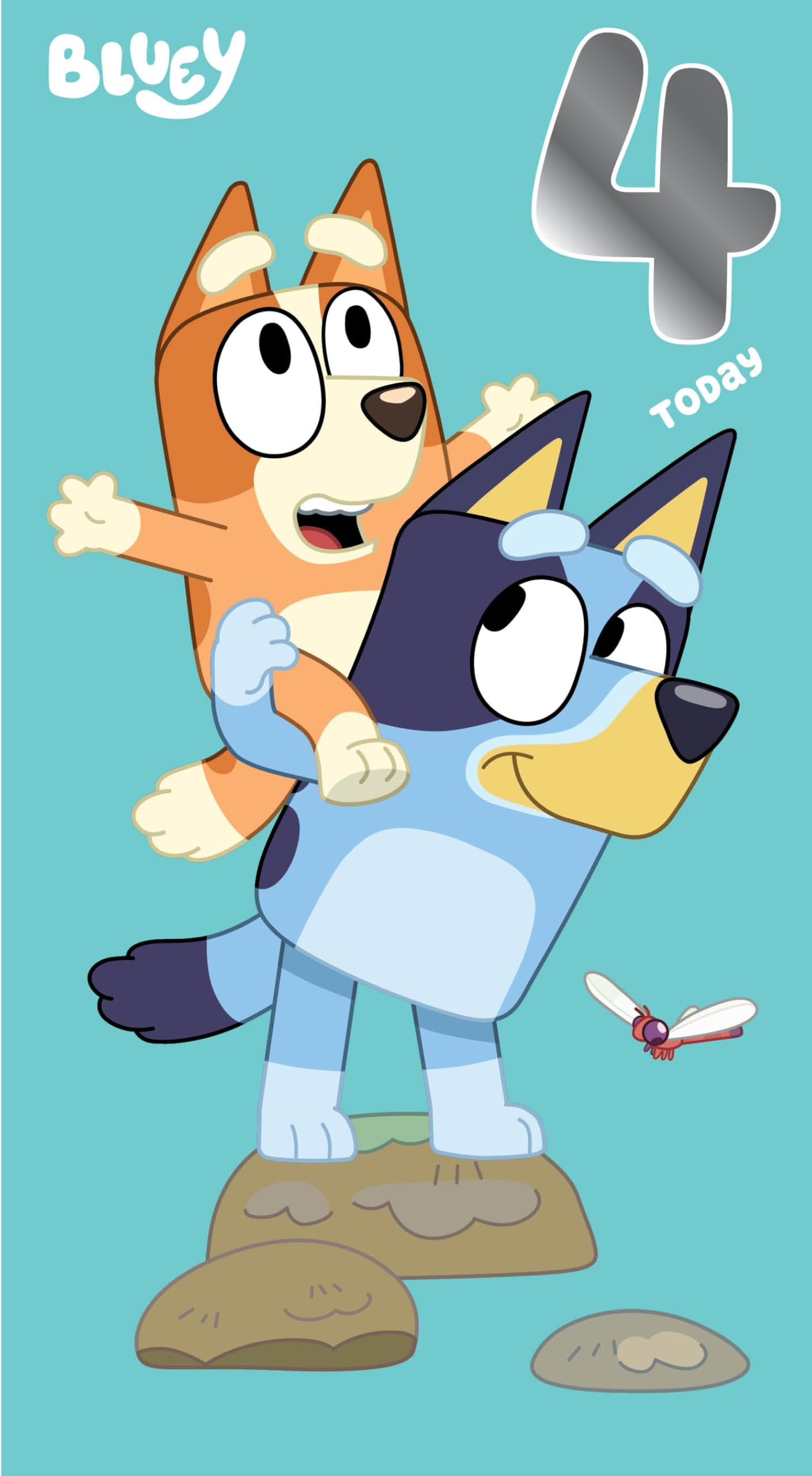 Bluey Age 4 Birthday Card, Official Bluey Age 4 Birthday Card, Happy Birthday Age 4