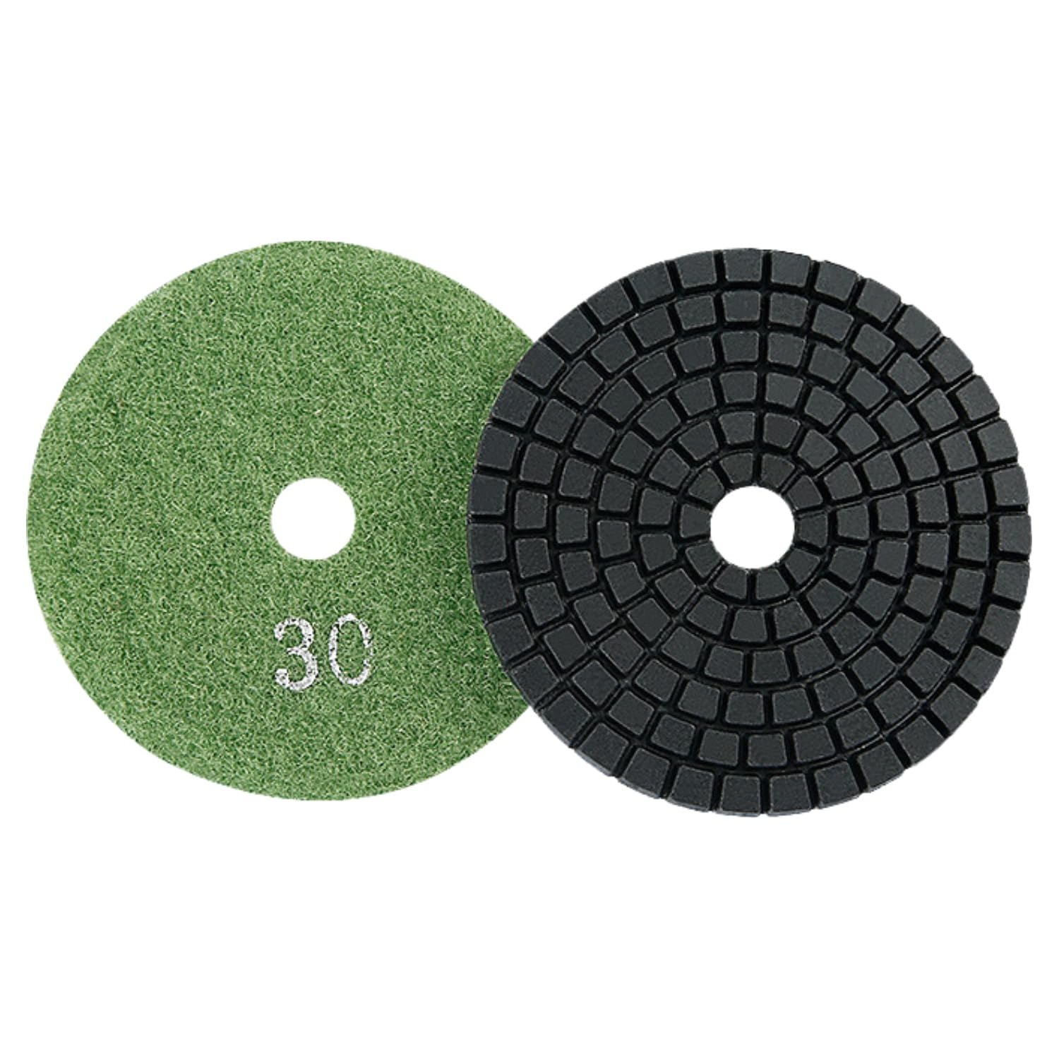 MiJunHD Diamond Polishing Pad, 3 inch 80 mm 30 Grit Sanding Discs for Grinder & Polisher, Hook and Loop Backing Pad for Grinding Buffing Granite Marble Concrete Stone (1 Piece)