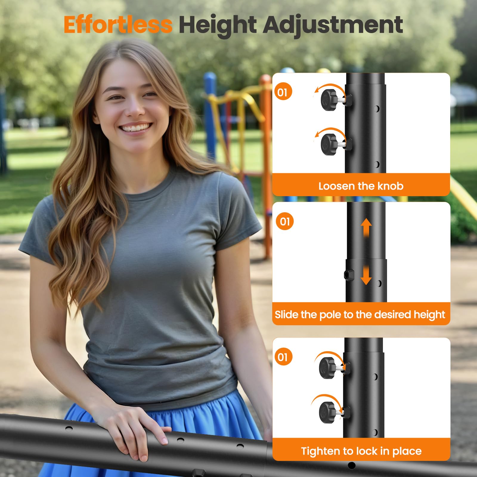 Basketballkorb Outdoor,Tragbarer Basketballkorb,Verstellbare Korbhöhe von 128 bis 305 cm,Basketballständer mit 110x75cm Rückwand,Kommt mit Zwei austauschbaren Basketballnetzen